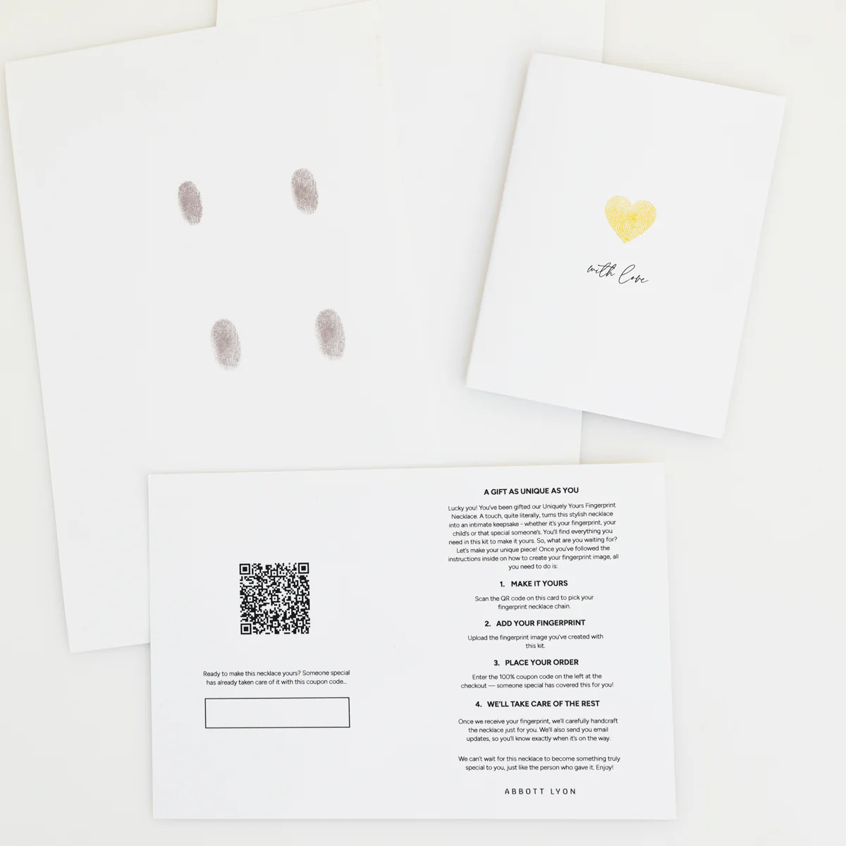 Uniquely Yours Fingerprint Heart Necklace Gift Set