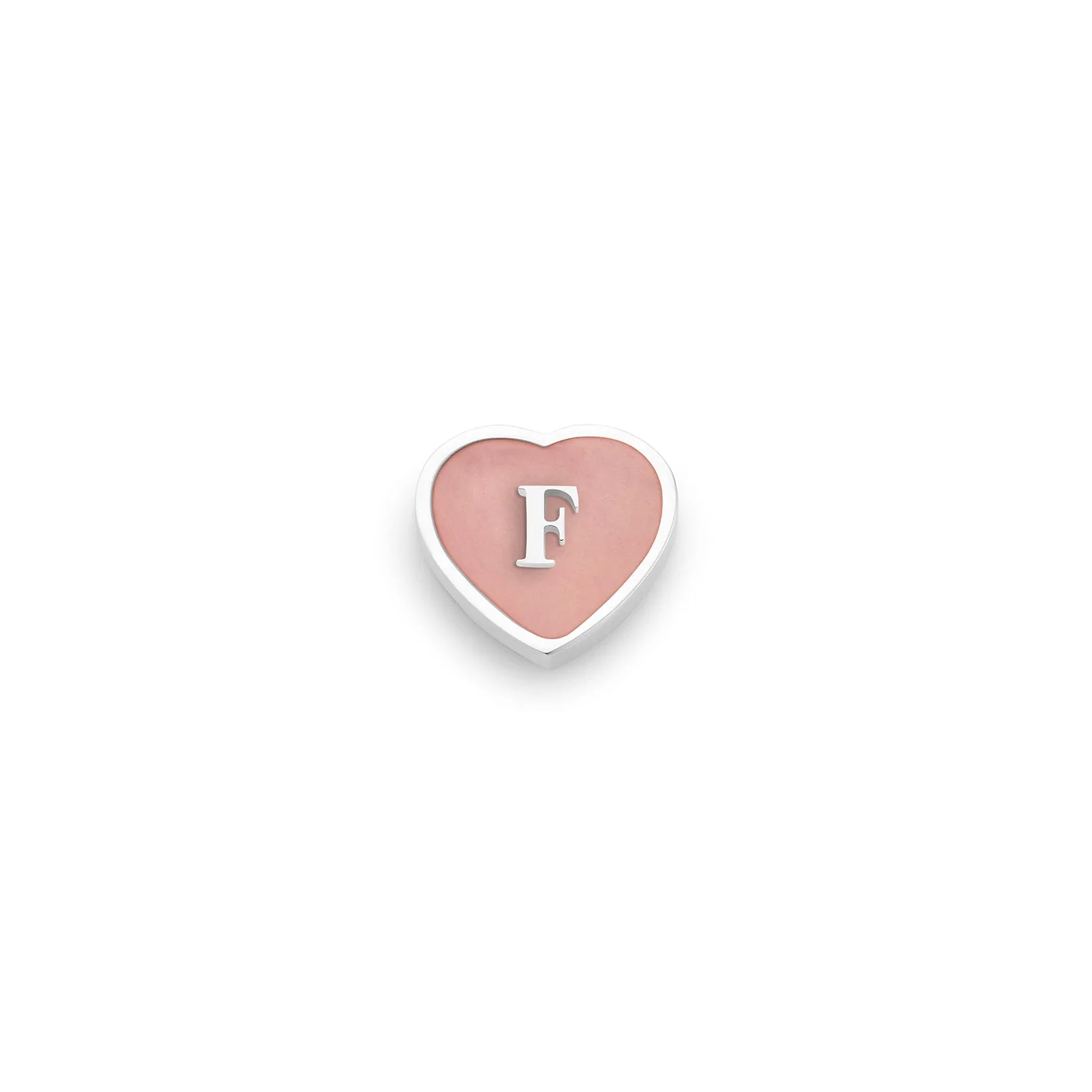 Rose Quartz Heart Charms (Silver) - Initials