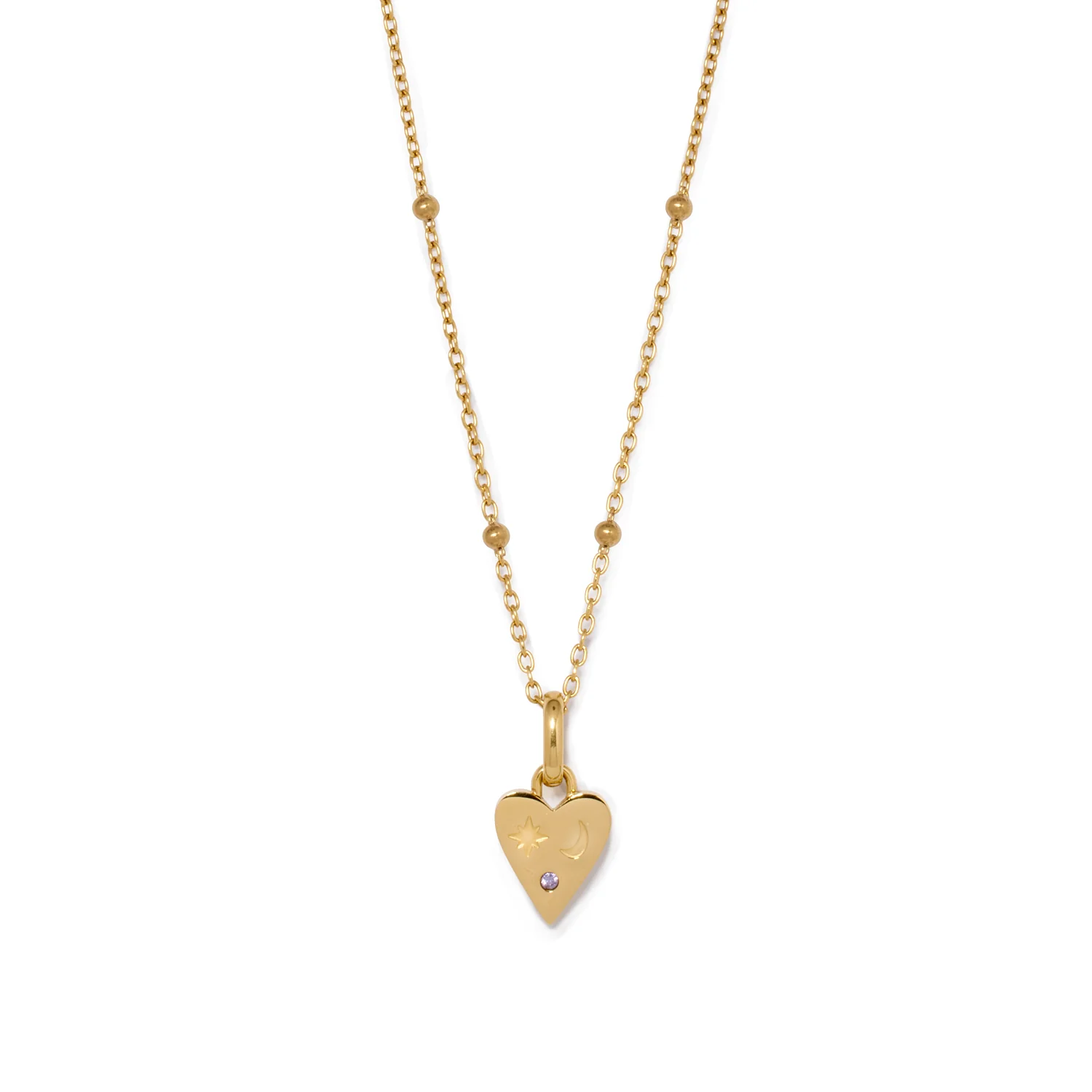Custom Stamped Heart Pendant Necklace (Gold)