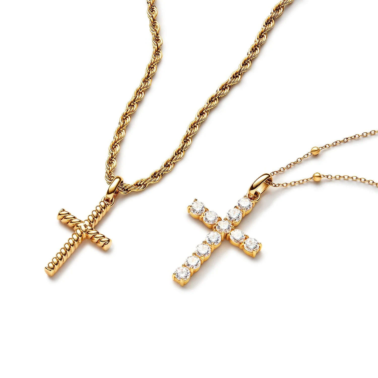 Entwine Cross Necklace (Gold)