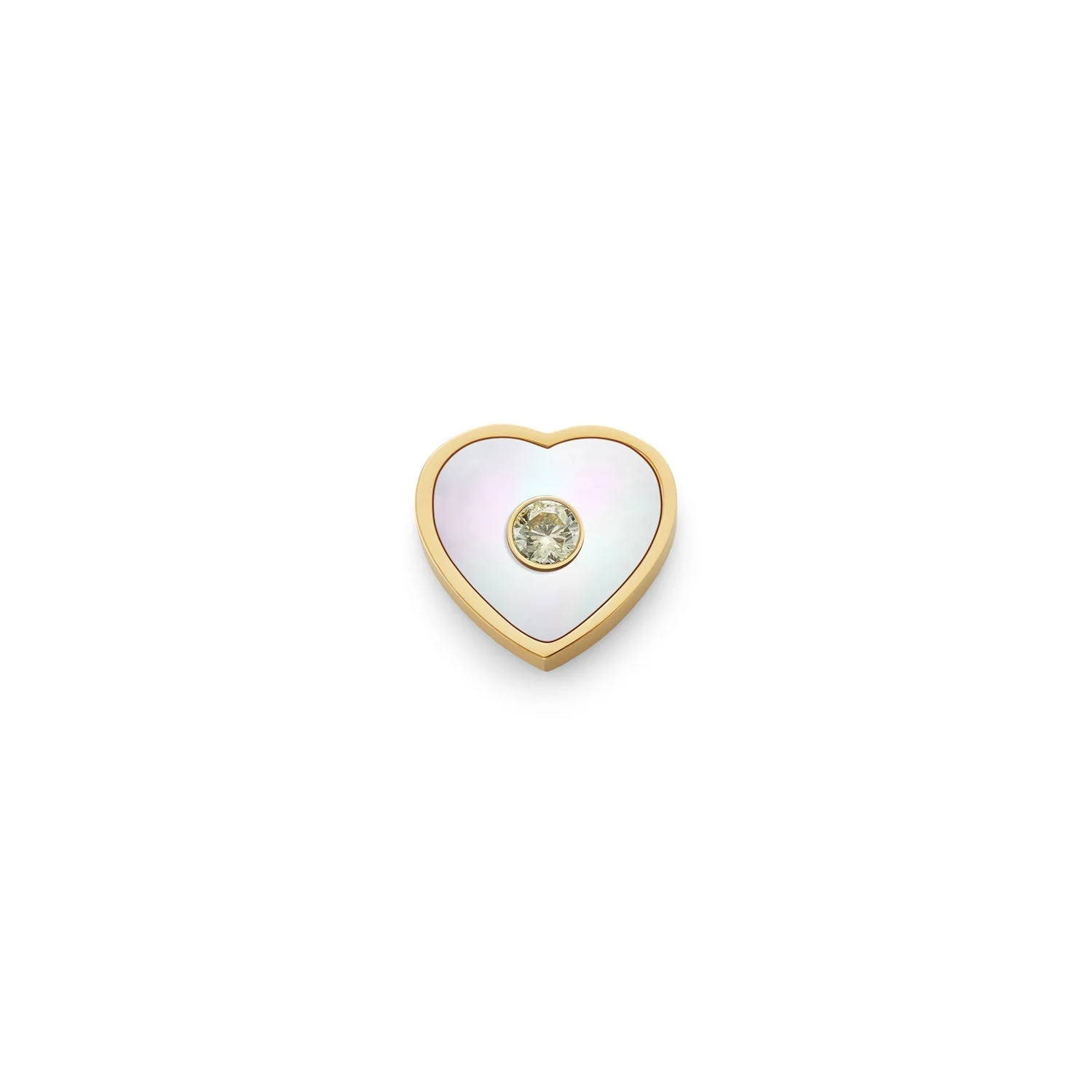 Pearl Heart Charms (Gold) - Birthstone