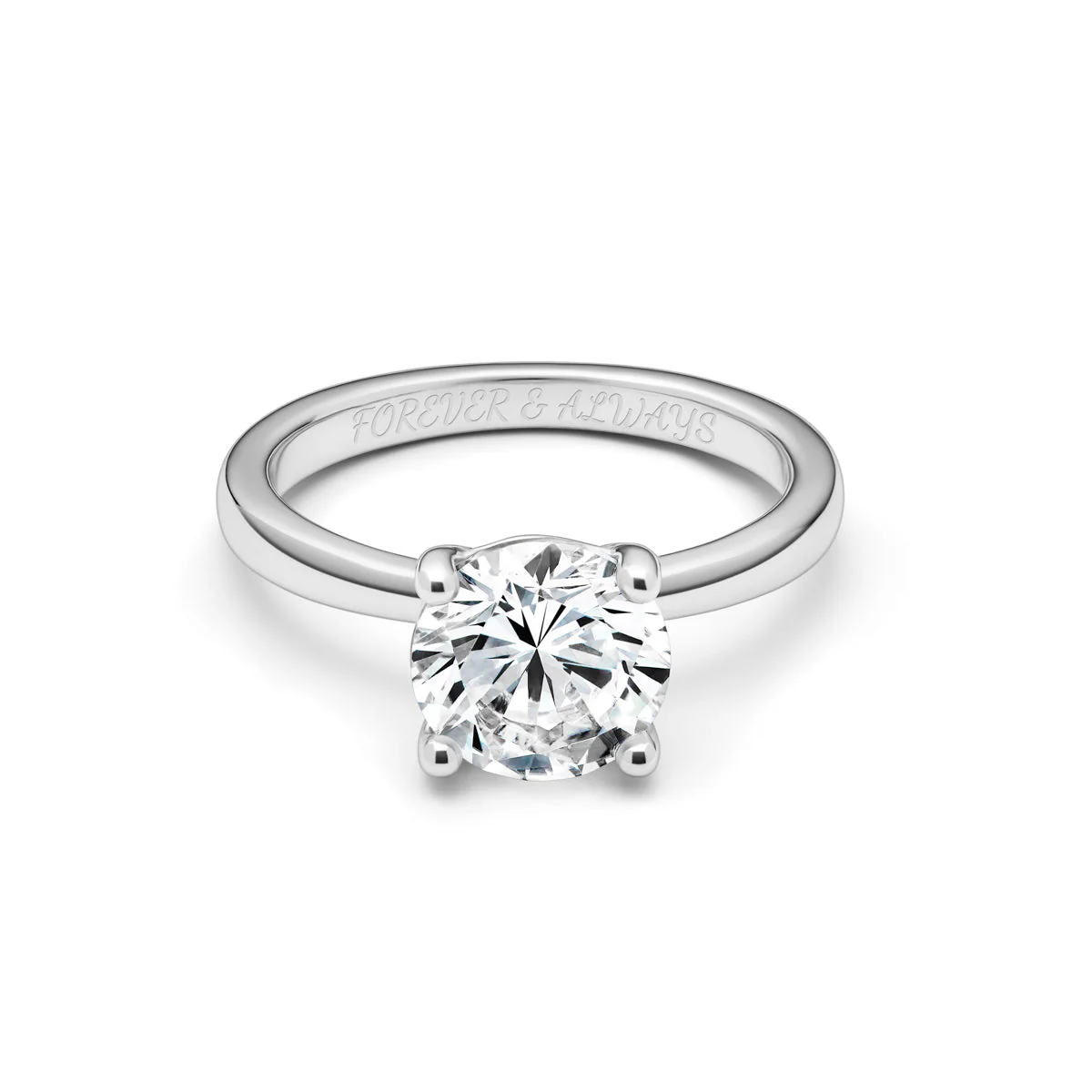 Round Cut Solitaire Ring (Silver)