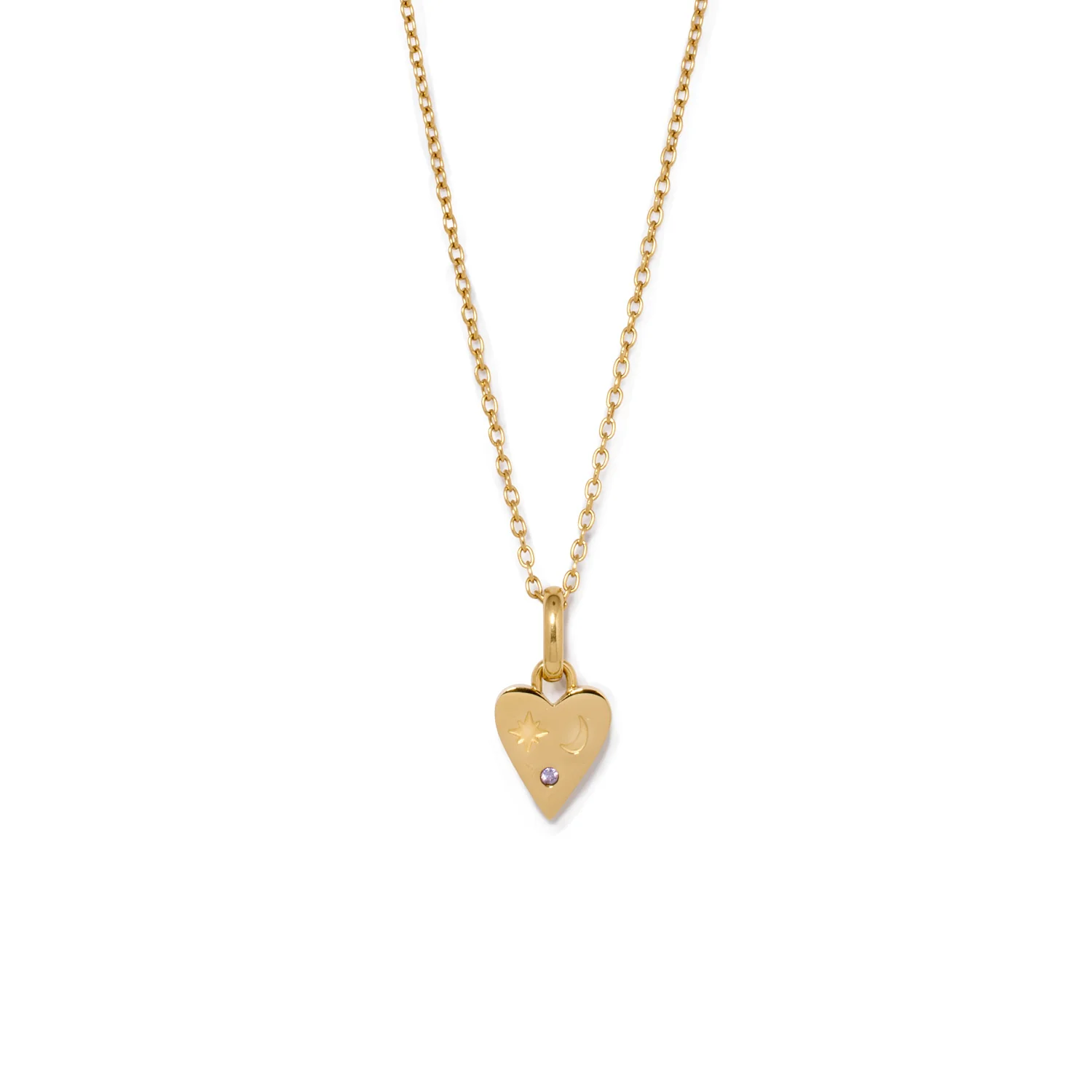 Custom Stamped Heart Pendant Necklace (Gold)