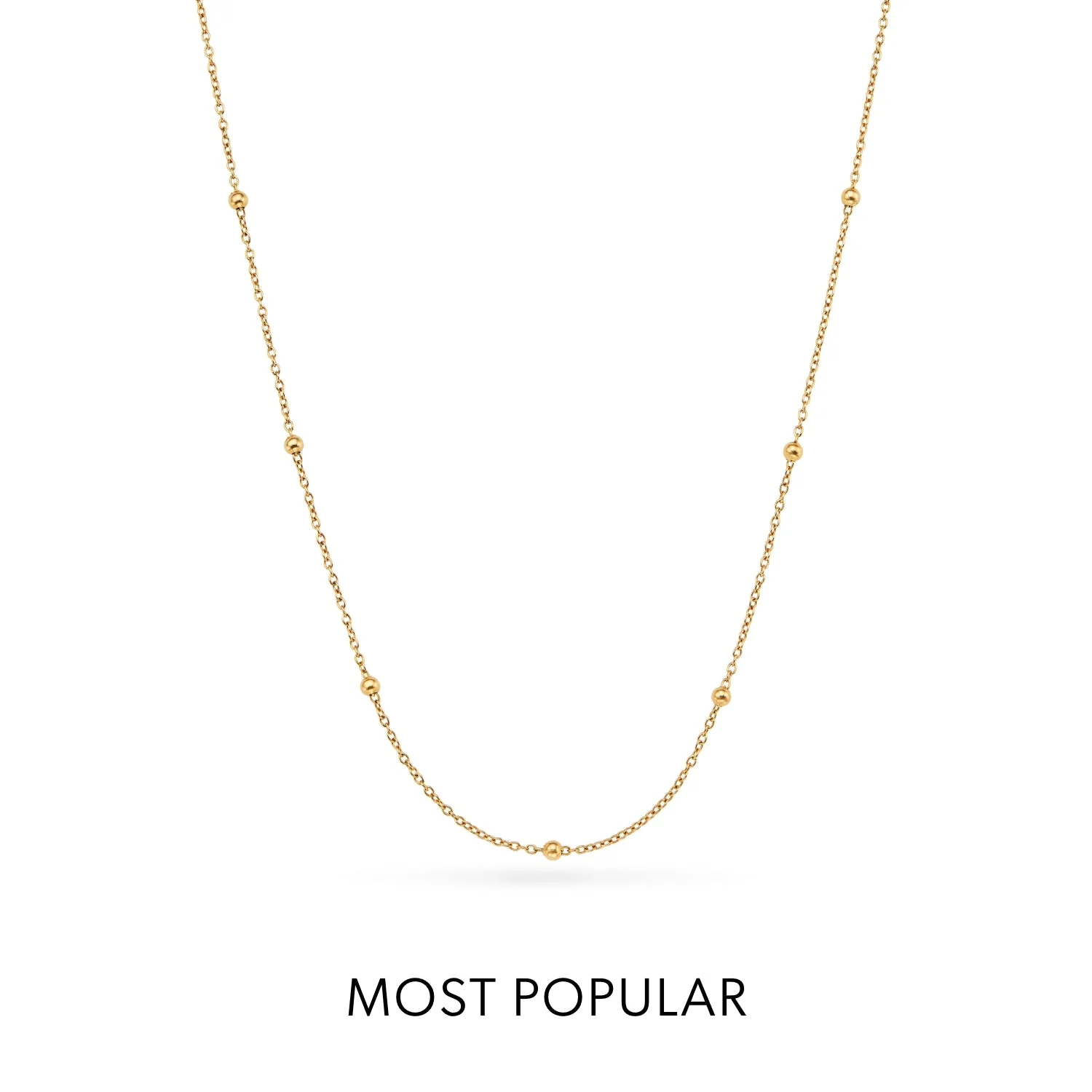 Layering Sphere Chain Necklace (Gold)