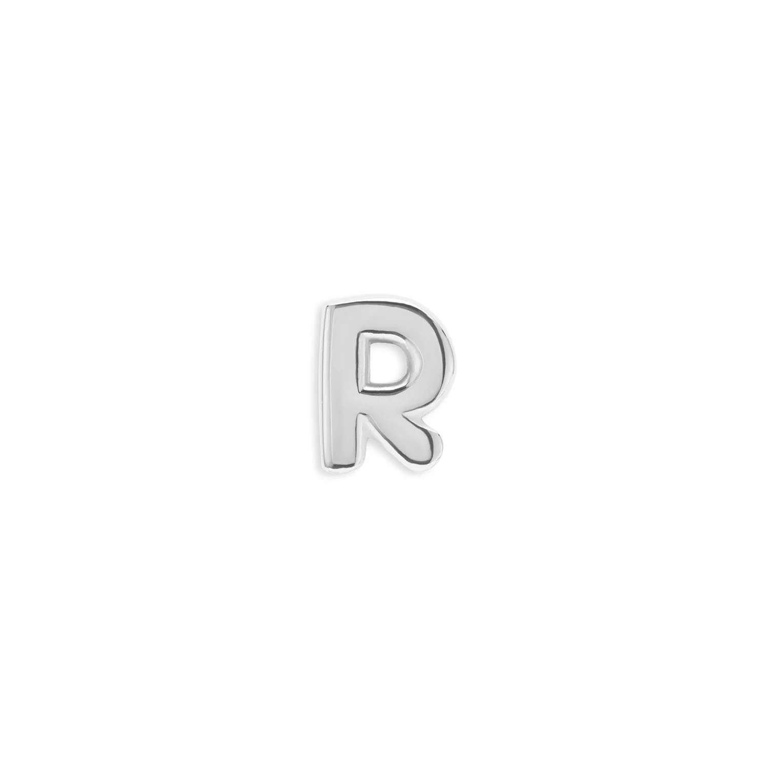 Bubble Initial Necklace Charm (Silver)
