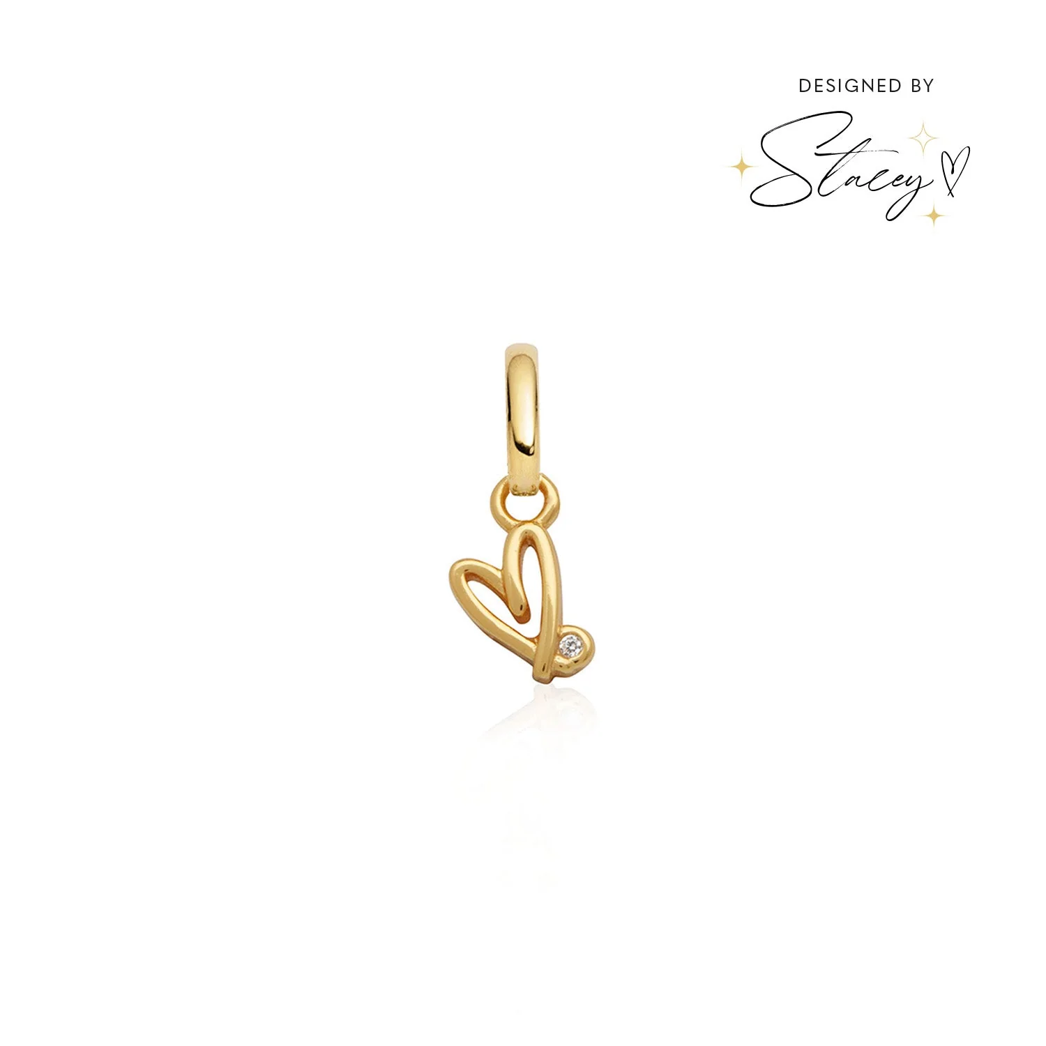 Stacey's Stories Doodle Heart Pendant (Gold)