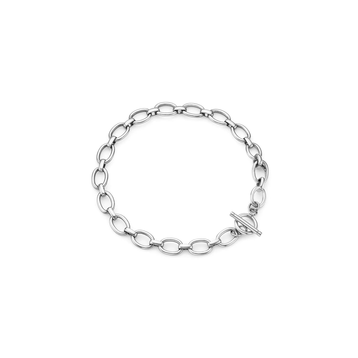 Oval Link Chain Bracelet (Silver)
