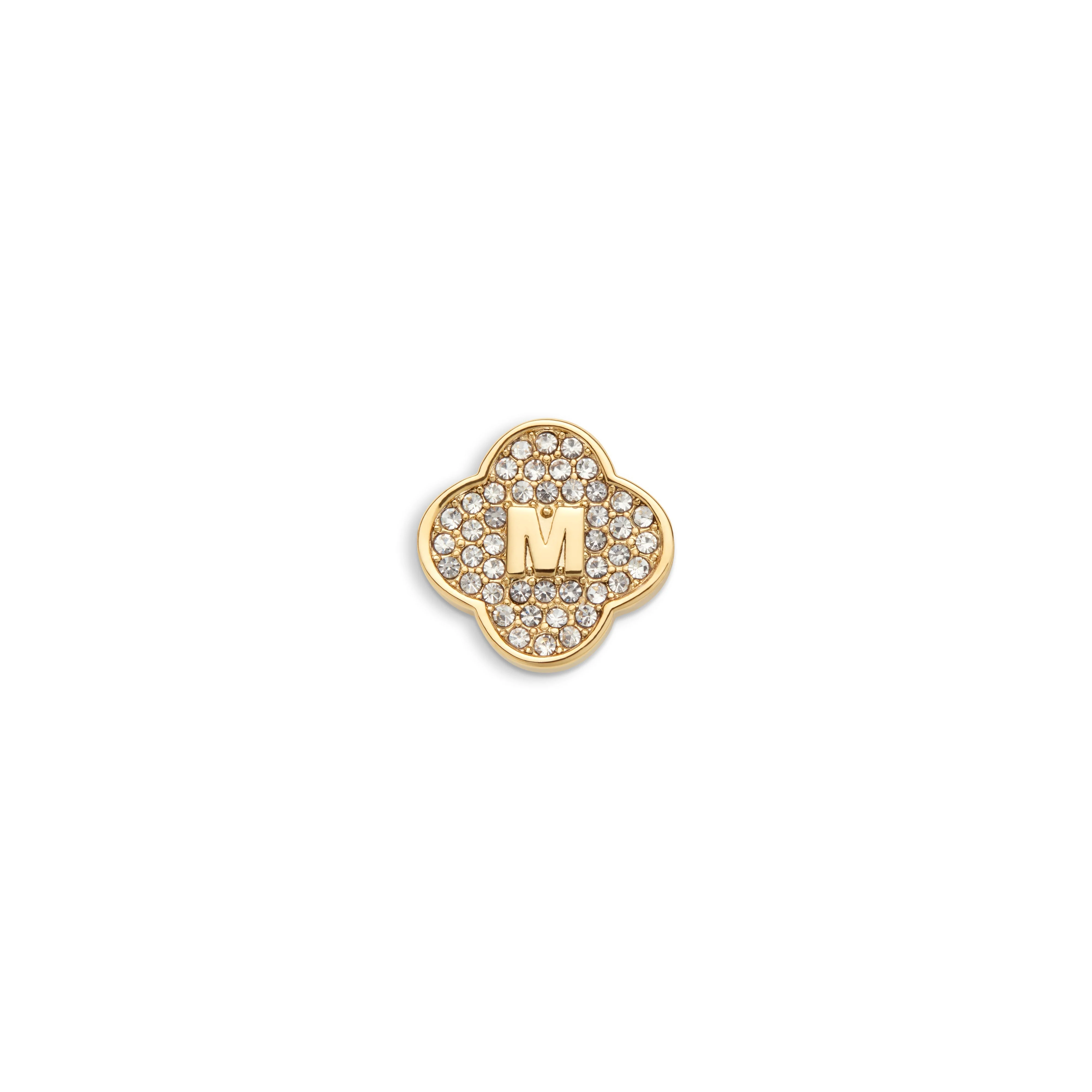 Shimmer Pavé Clover Charms (Gold) - Initials