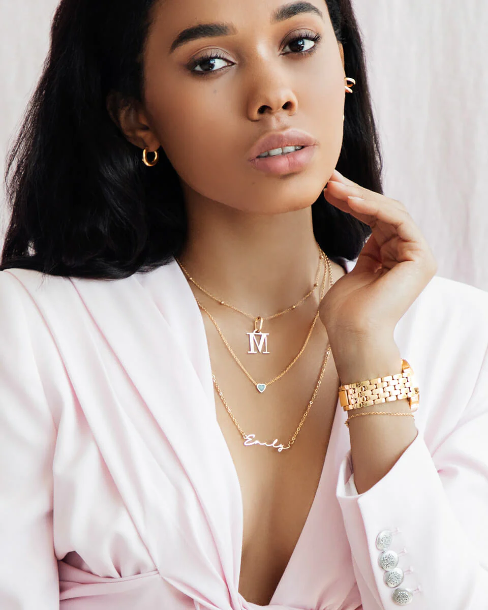 Mini Heart Birthstone & Initial Bundle (Gold)