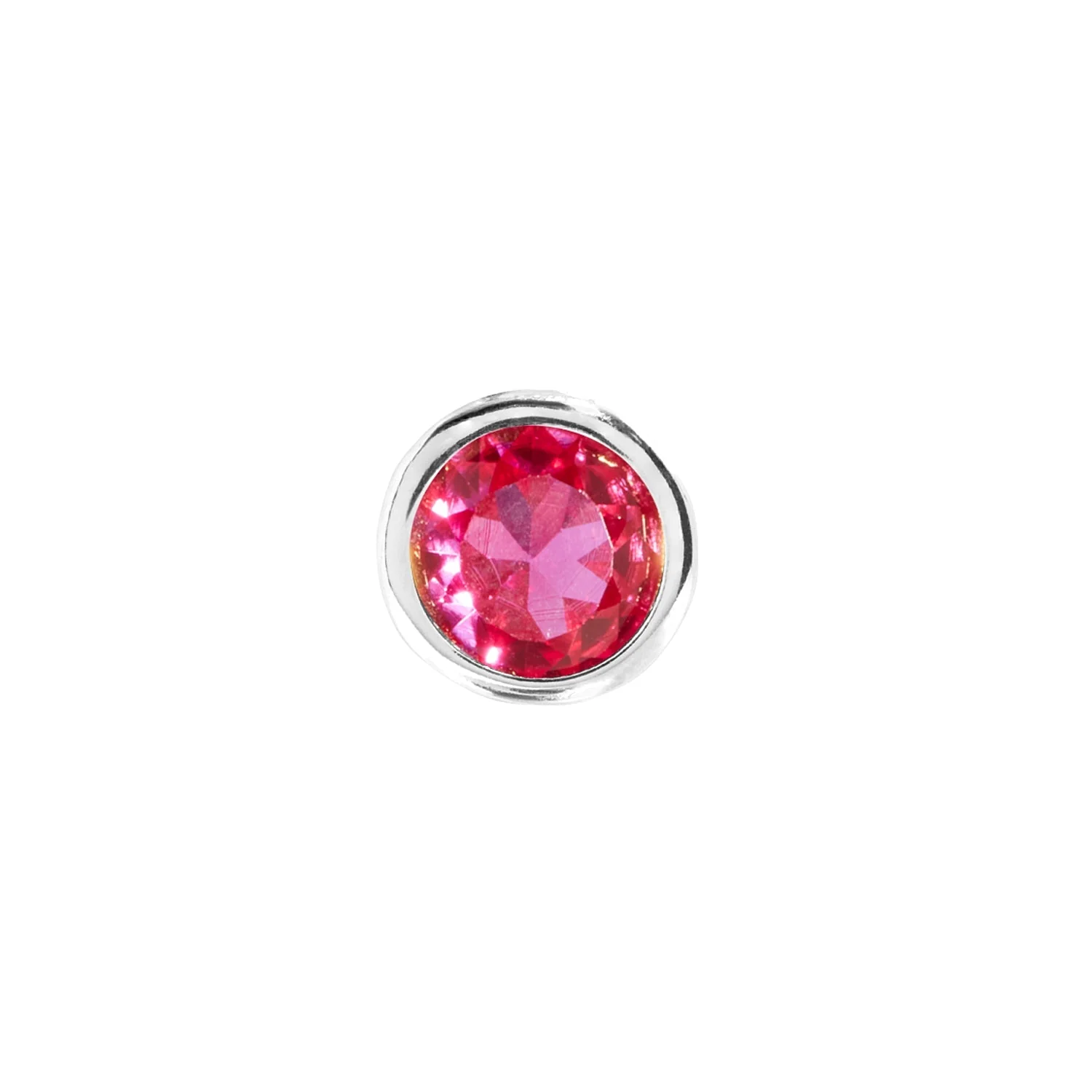 Birthstone Huggie Charm (Silver)