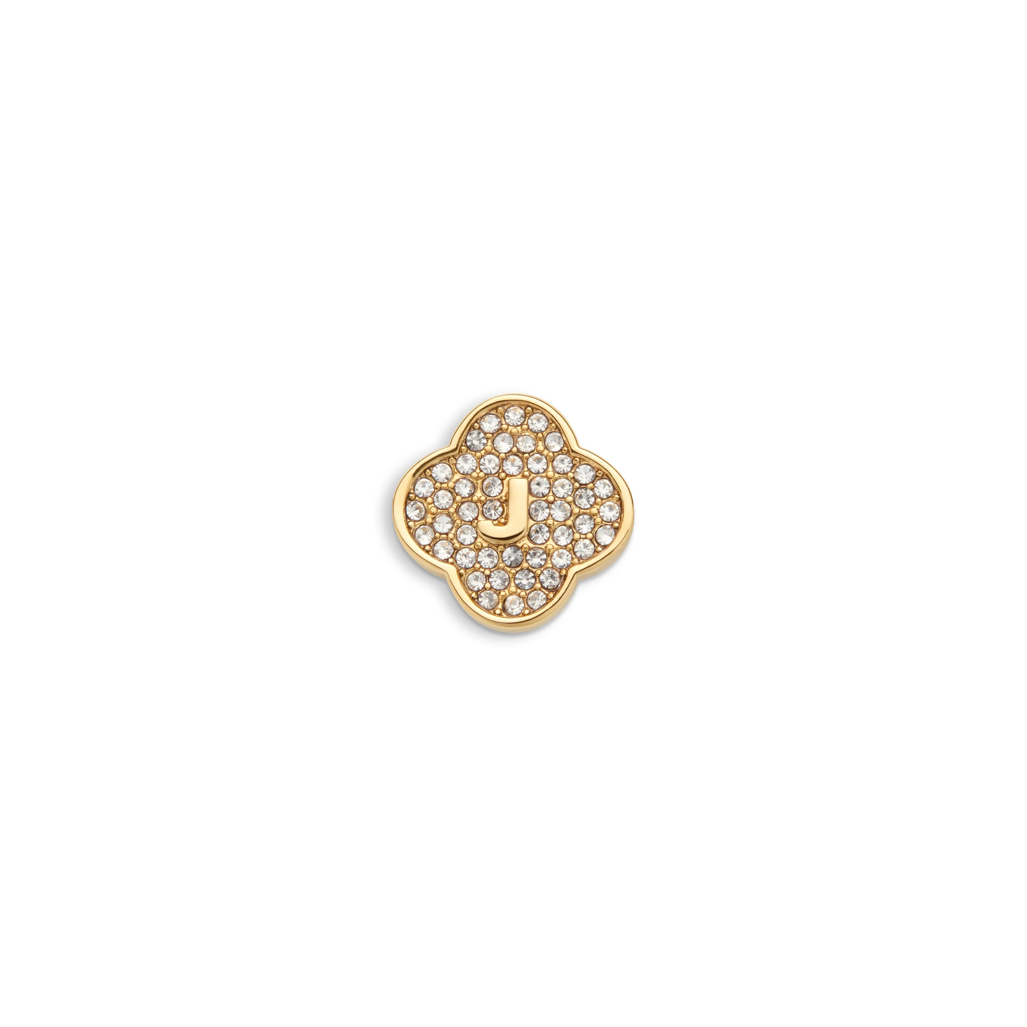 Shimmer Pavé Clover Charms (Gold) - Initials