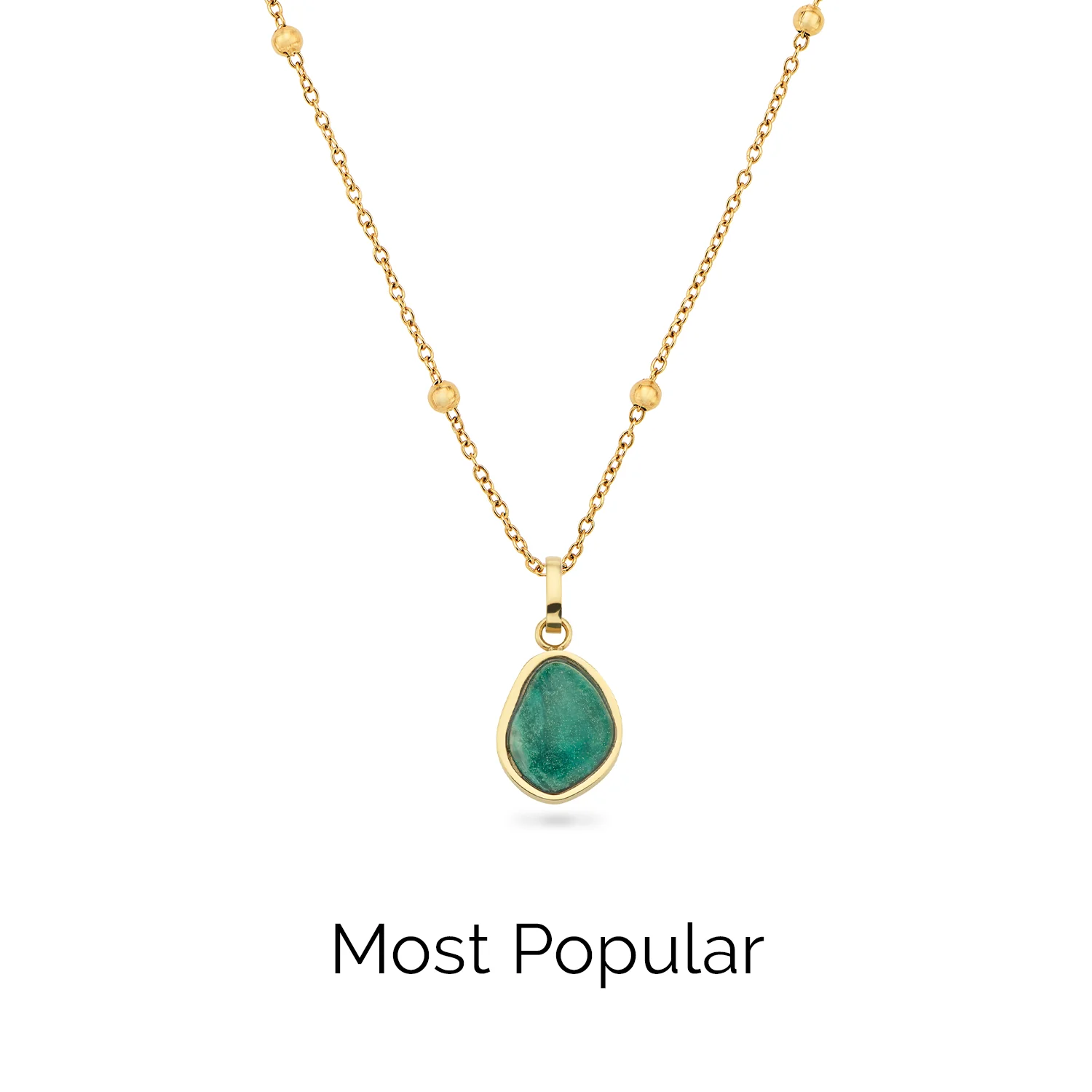 Jade Stone Necklace (Gold)