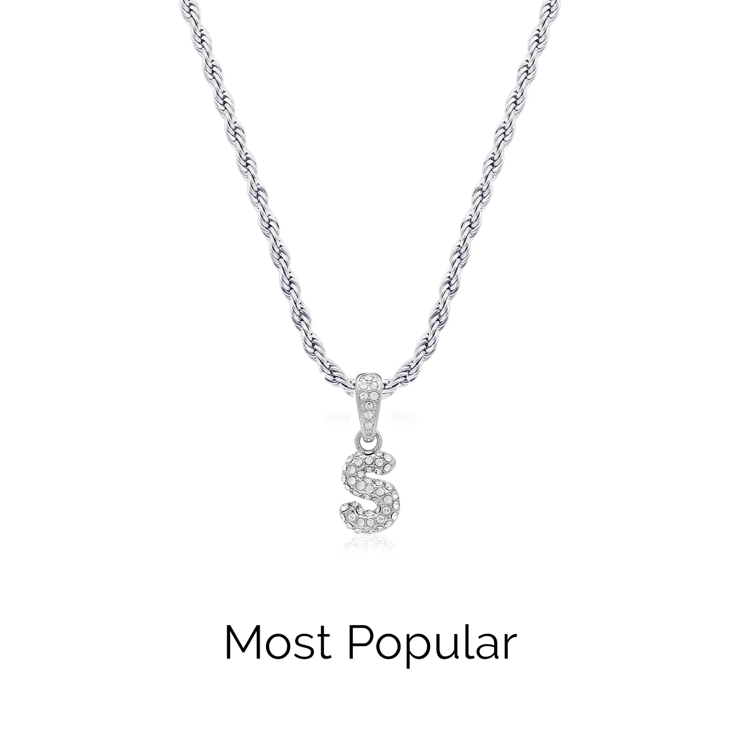Bubble Initial Necklace (Silver)