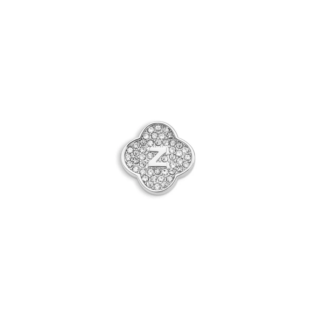 Shimmer Pavé Clover Charms (Silver) - Initials