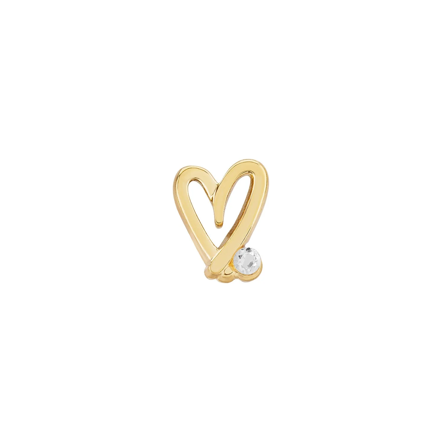 Stacey's Stories Doodle Heart Birthstone Necklace (Gold)