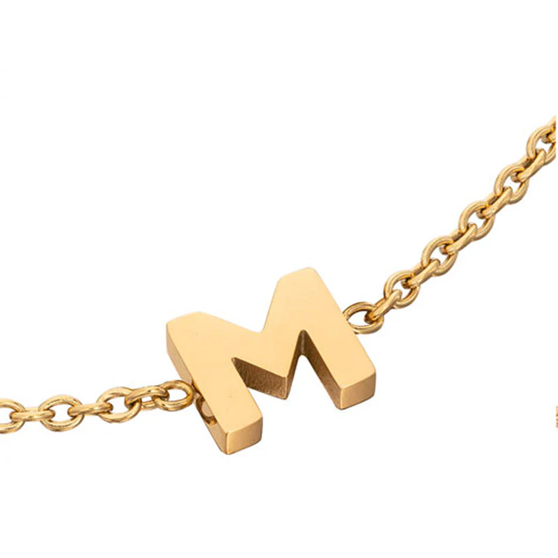 Mini Heart Birthstone & Initial Bracelet Bundle (Gold)