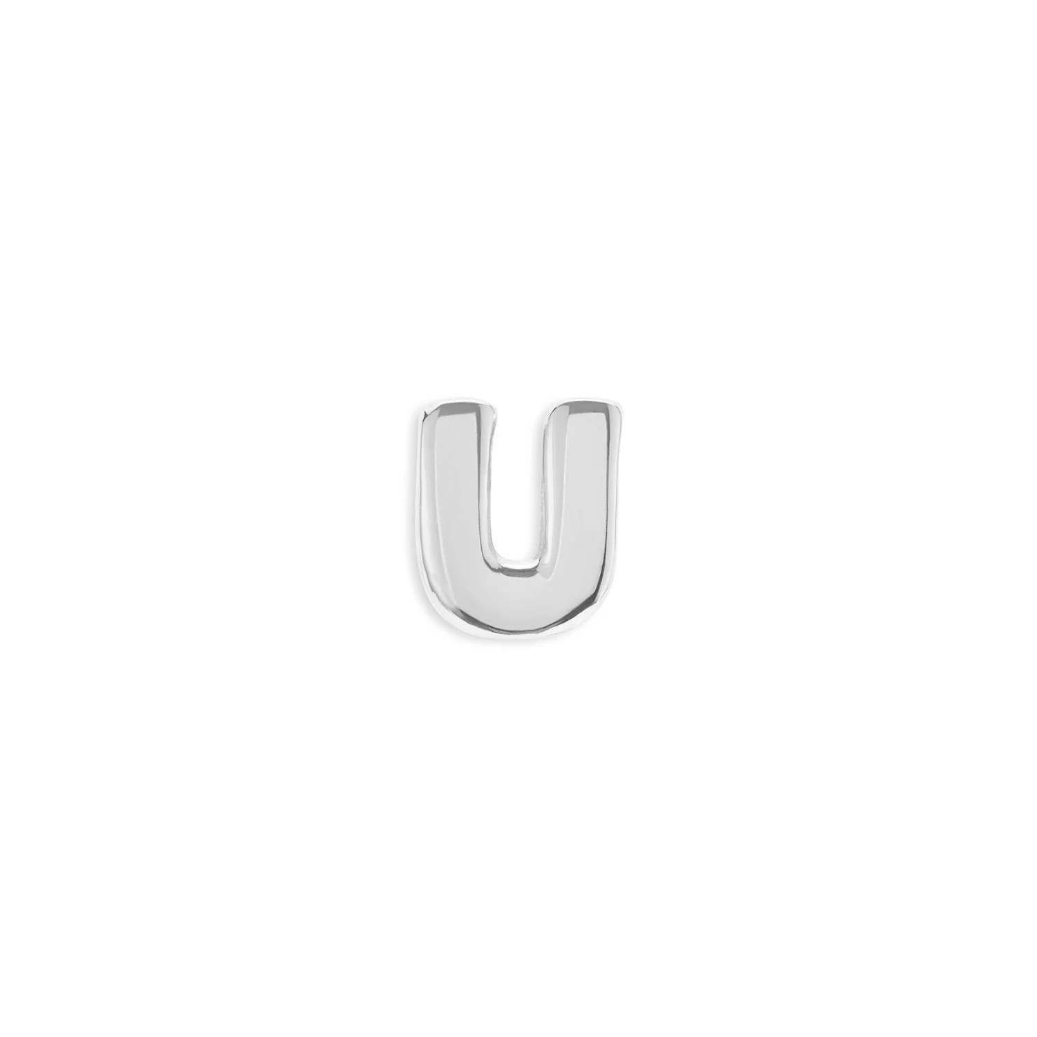 Bubble Initial Necklace Charm (Silver)