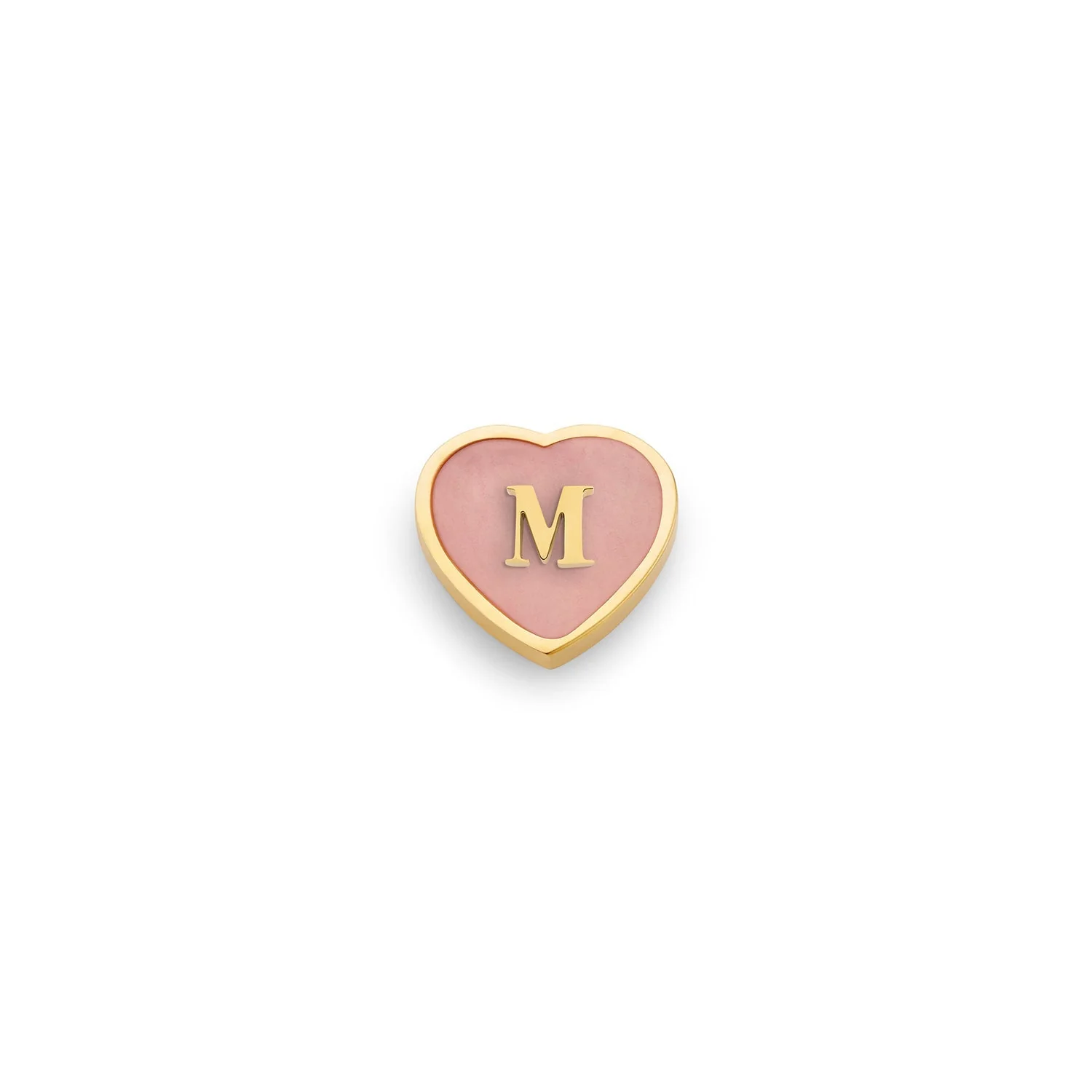 Rose Quartz Heart Charms (Gold) - Initials