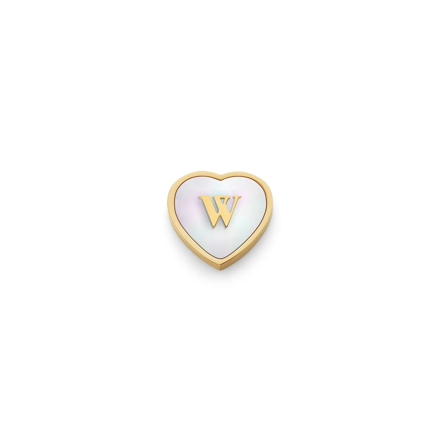 Pearl Heart Charms (Gold) - Initials