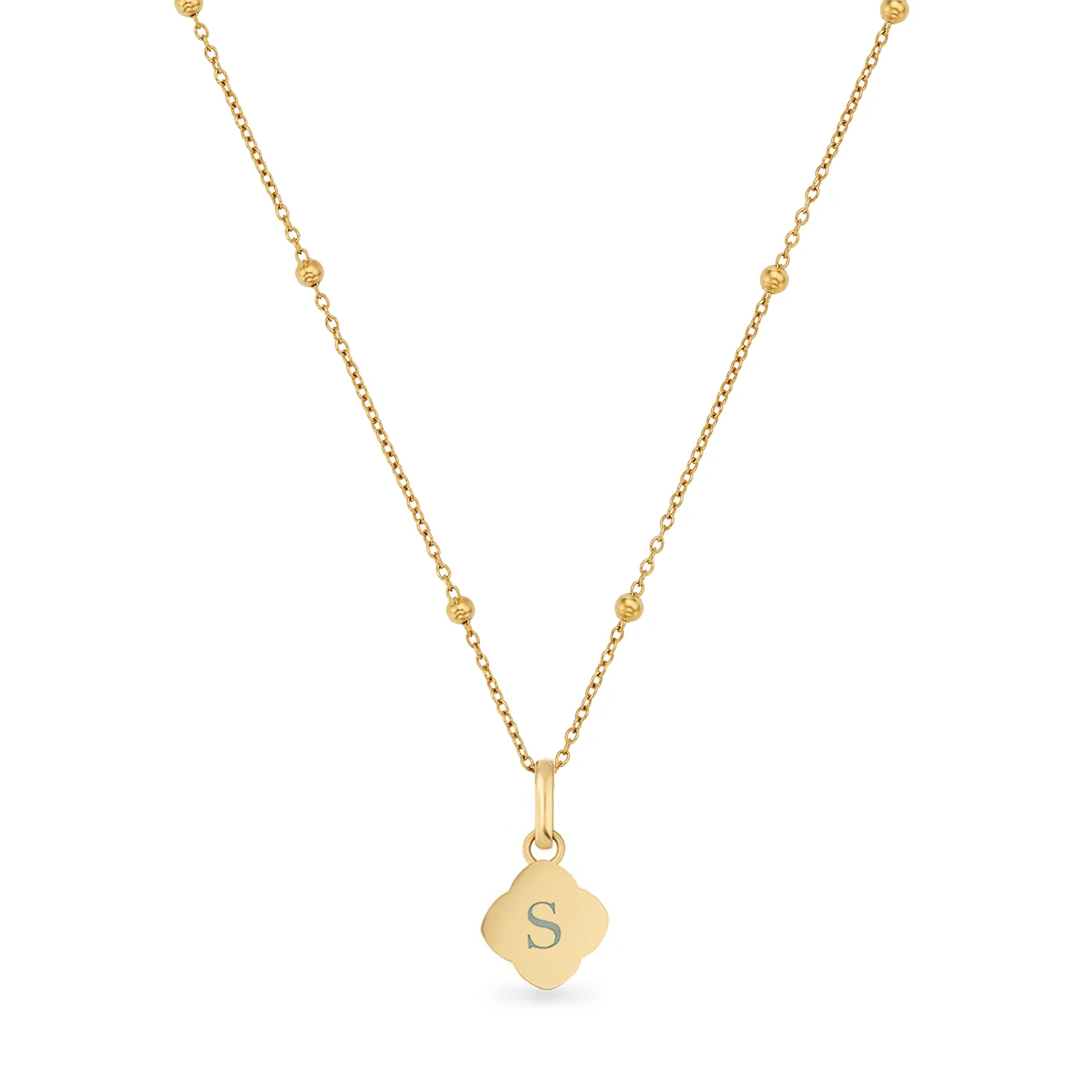 Textured Clover Necklace (Gold)