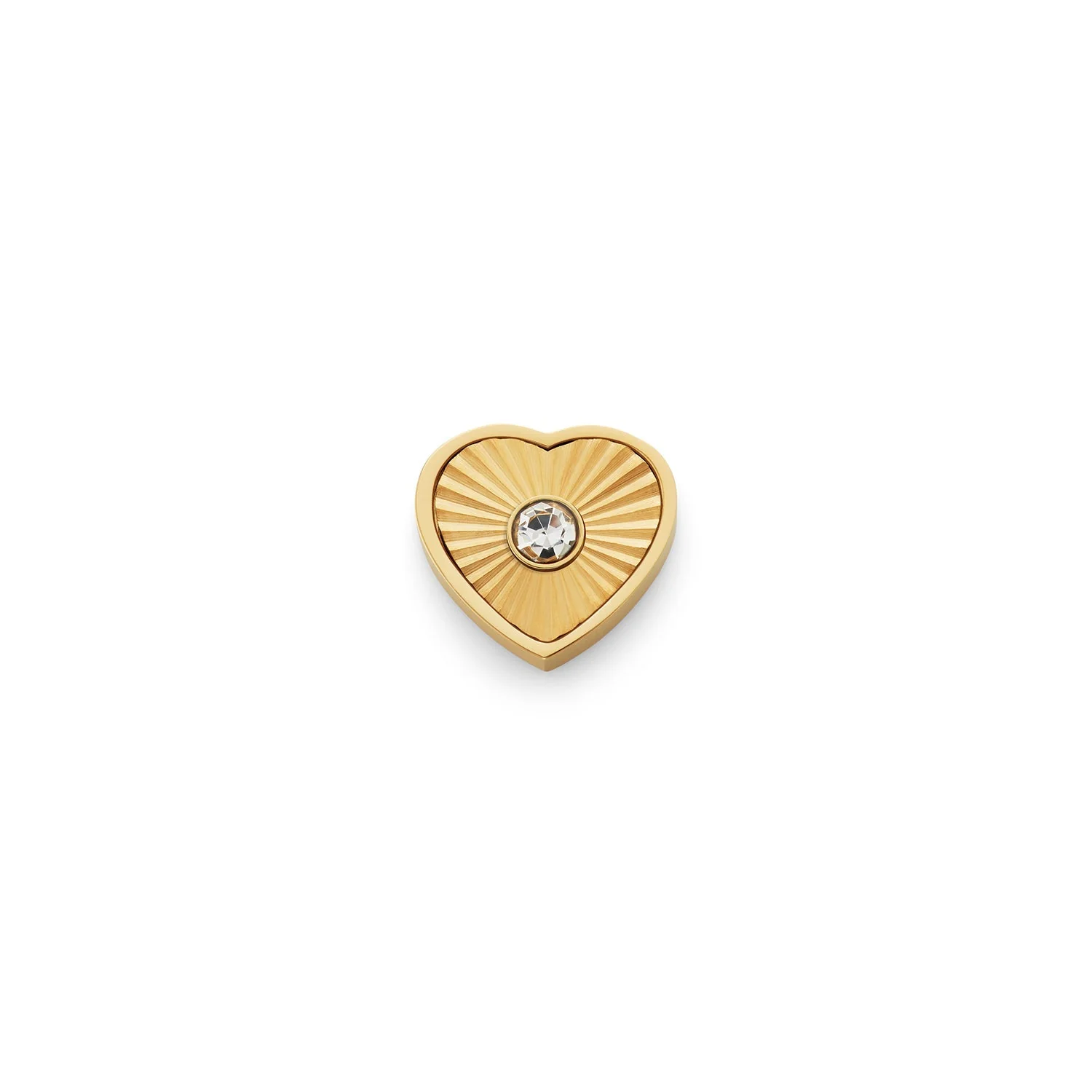 Textured Heart Charms (Gold) - Birthstone