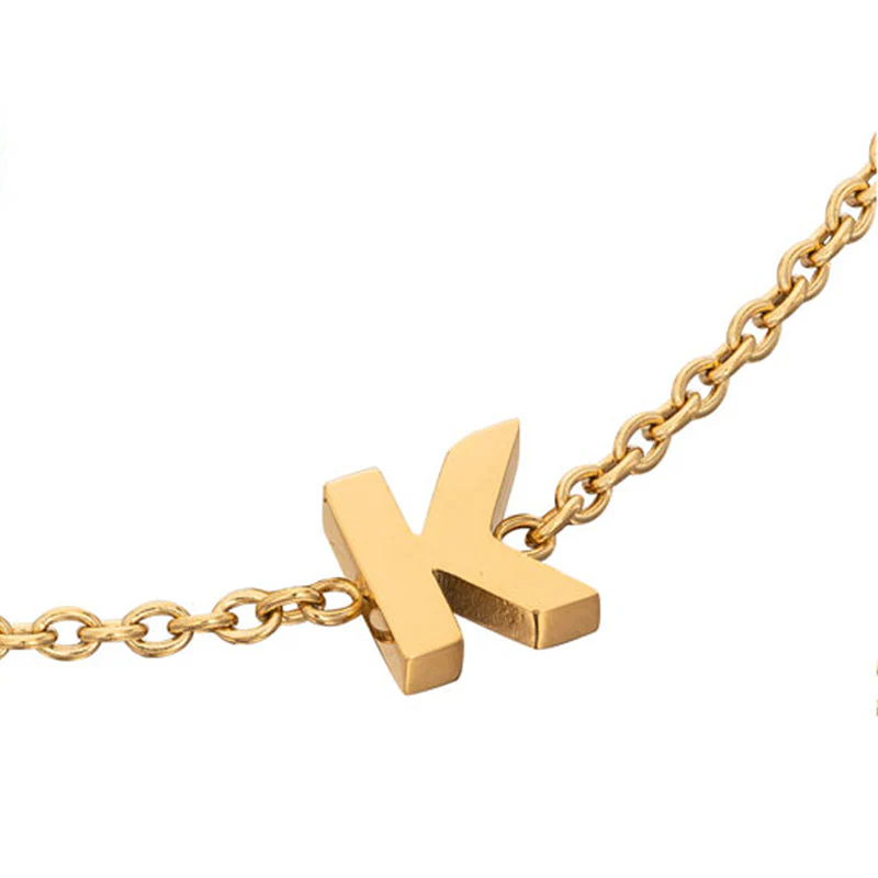 Mini Heart Birthstone & Initial Bracelet Bundle (Gold)