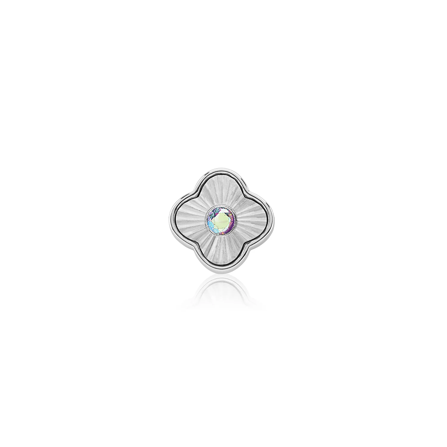 Textured Clover Charms (Silver) - Birthstones