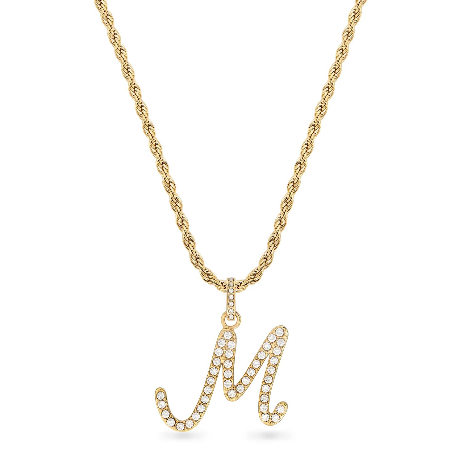 Pavé Initial Necklace (Gold)