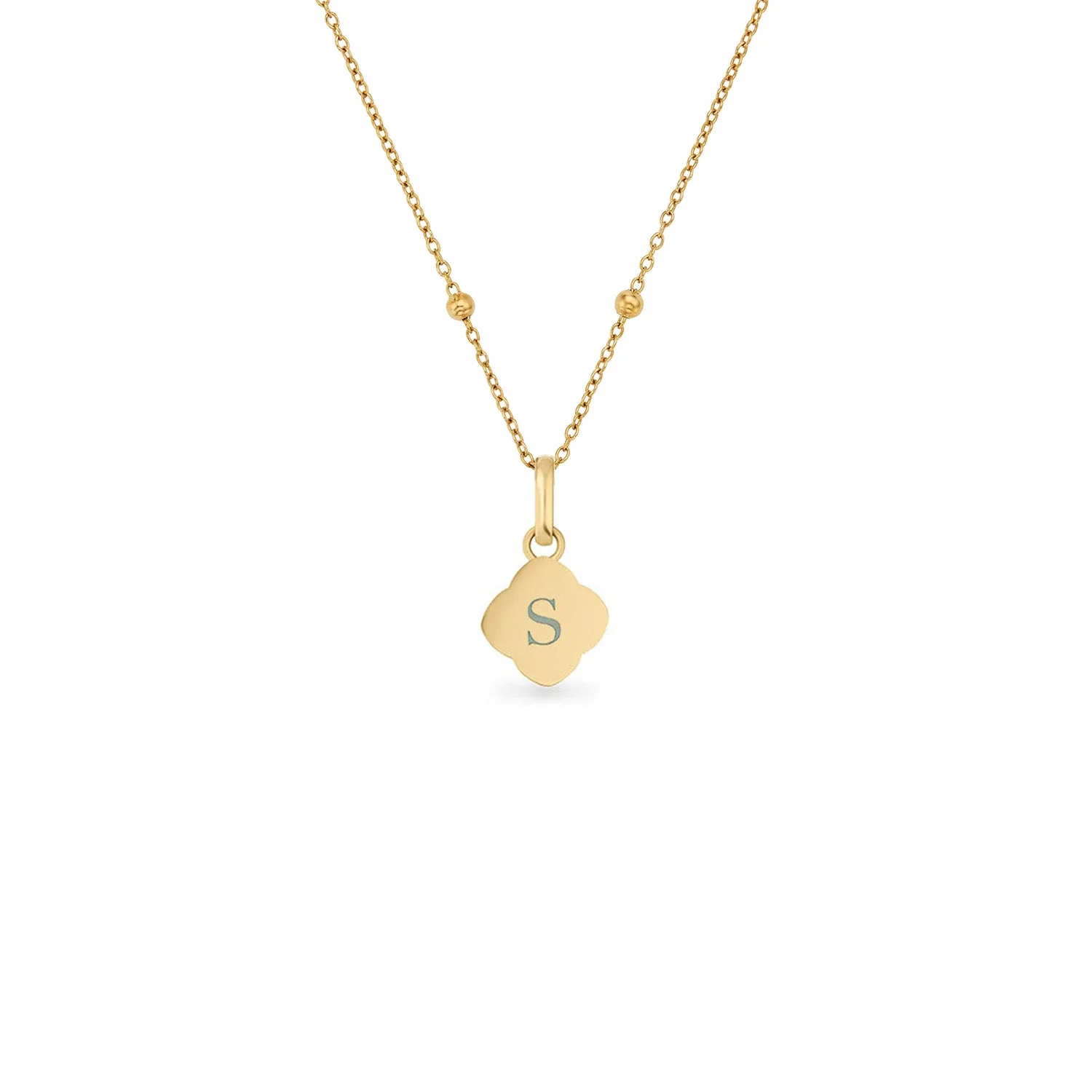 Textured Clover Necklace (Gold)
