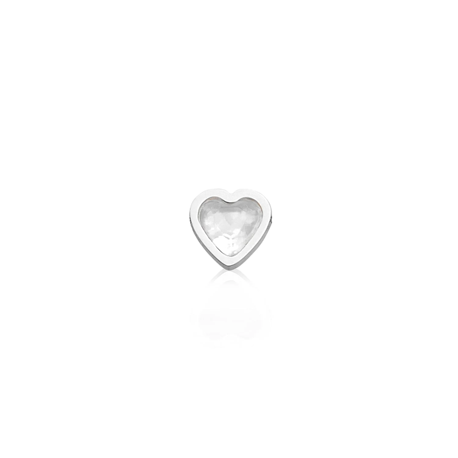 Mini Heart Birthstone Ring (Silver)