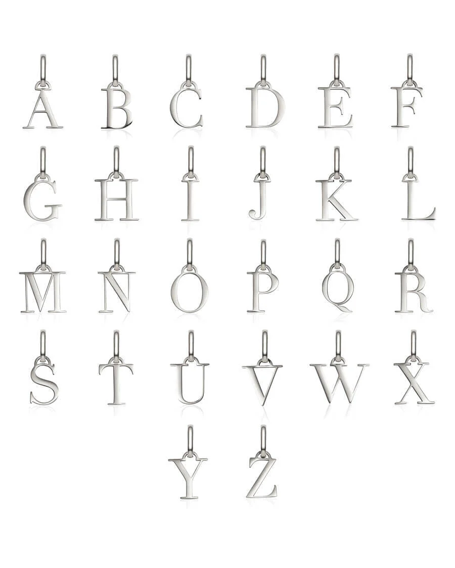 Letter & Birthstone Figaro Chain Bracelet (Silver)