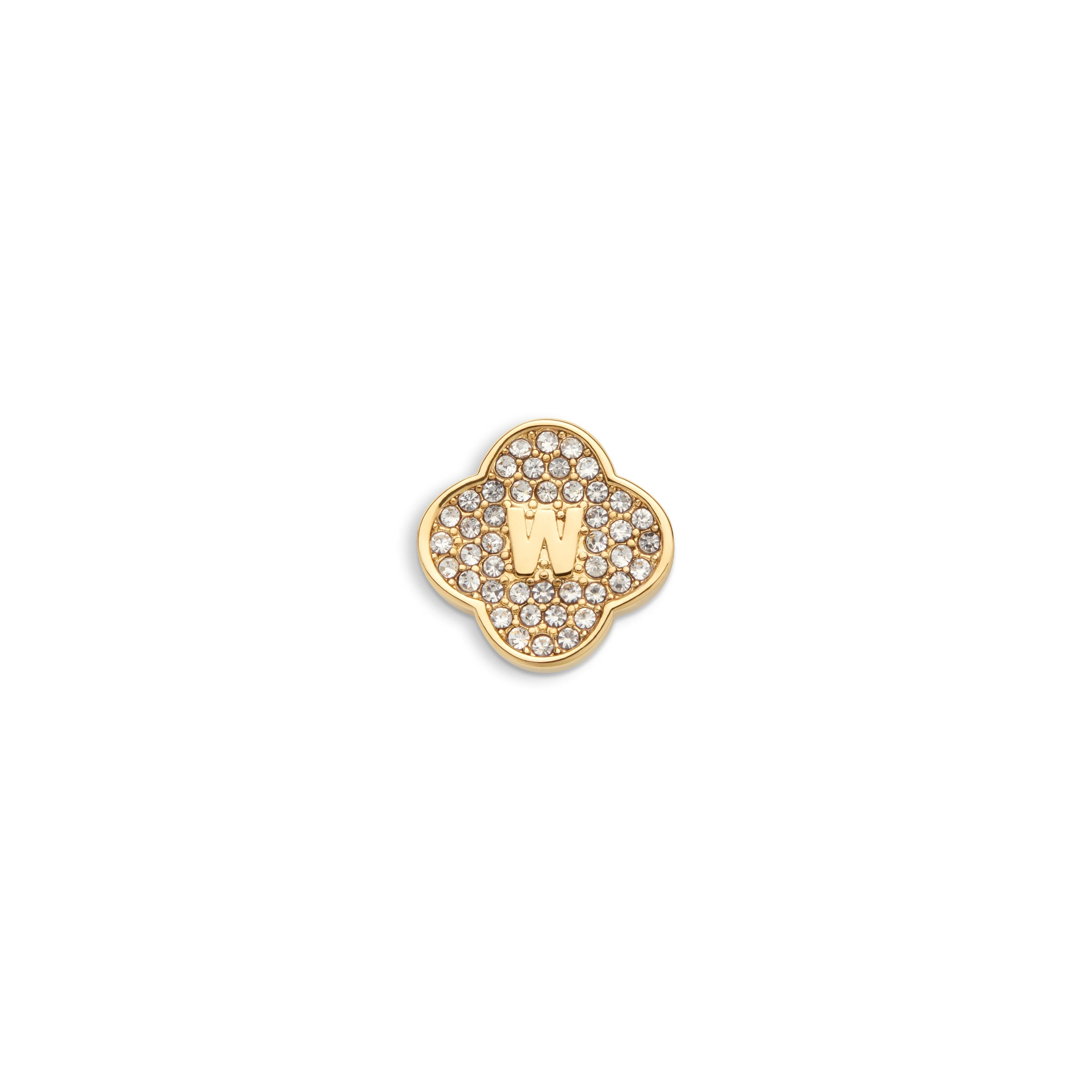 Shimmer Pavé Clover Charms (Gold) - Initials