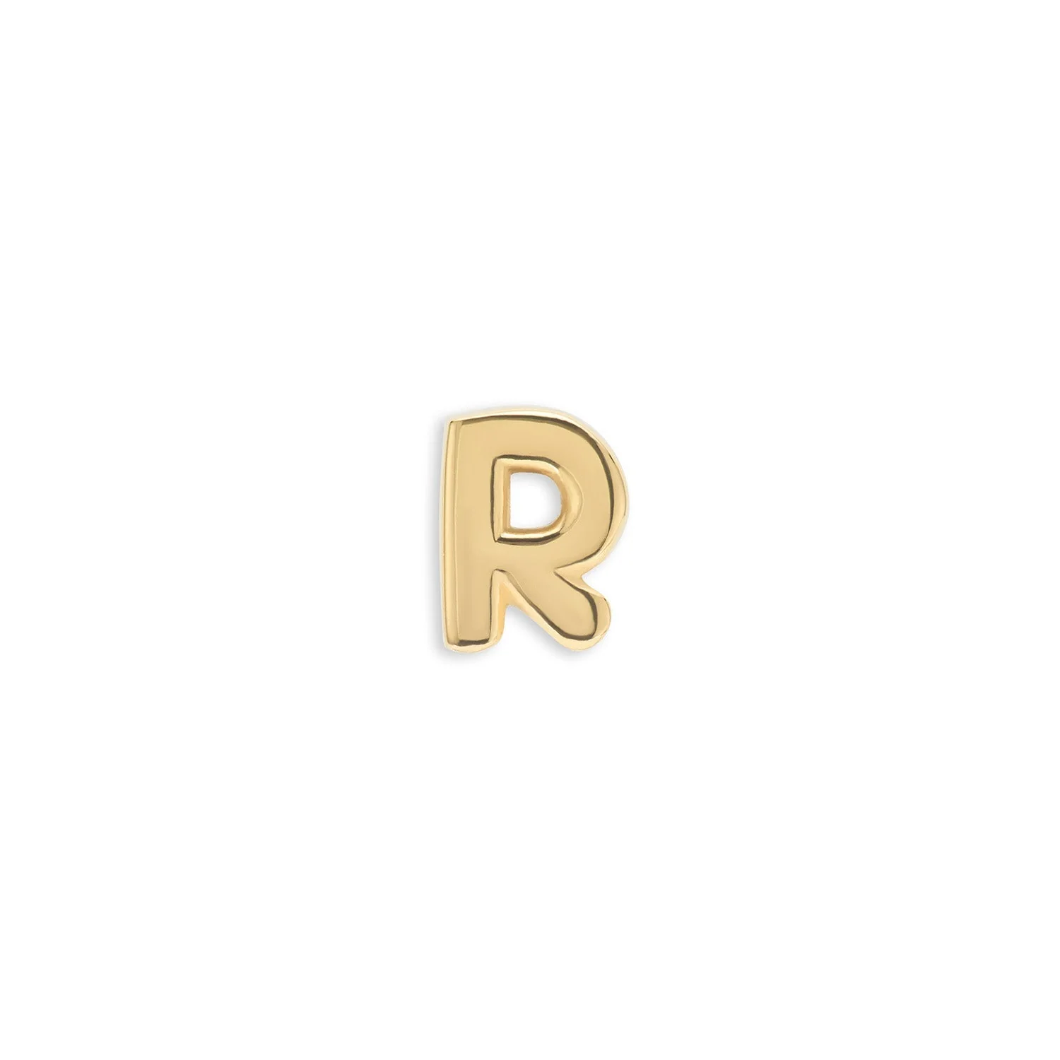 Bubble Initial Necklace Charm (Gold)