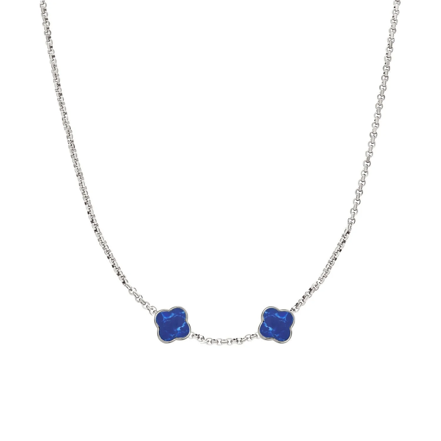 Clover Custom Name Necklace (Silver)