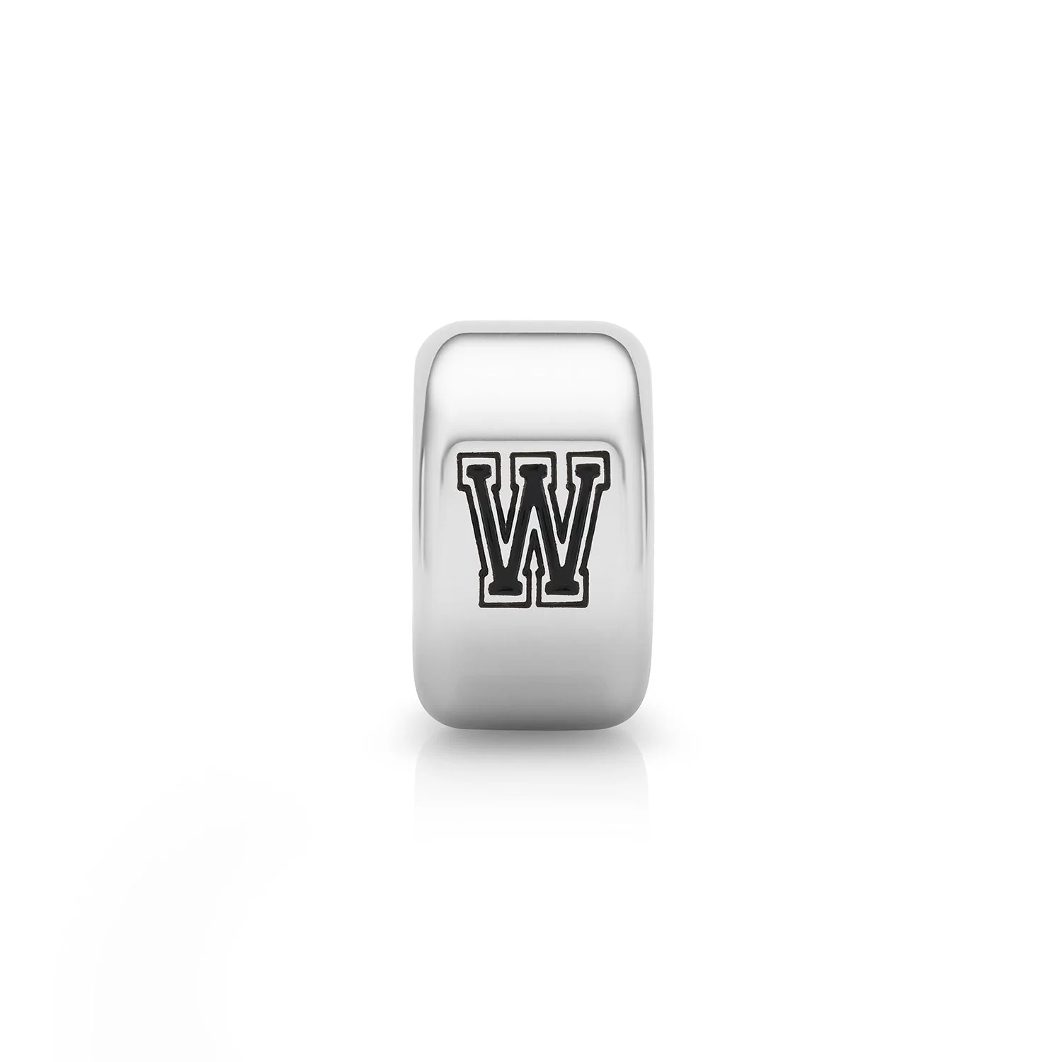 Varsity Font Initial Bead (Silver)