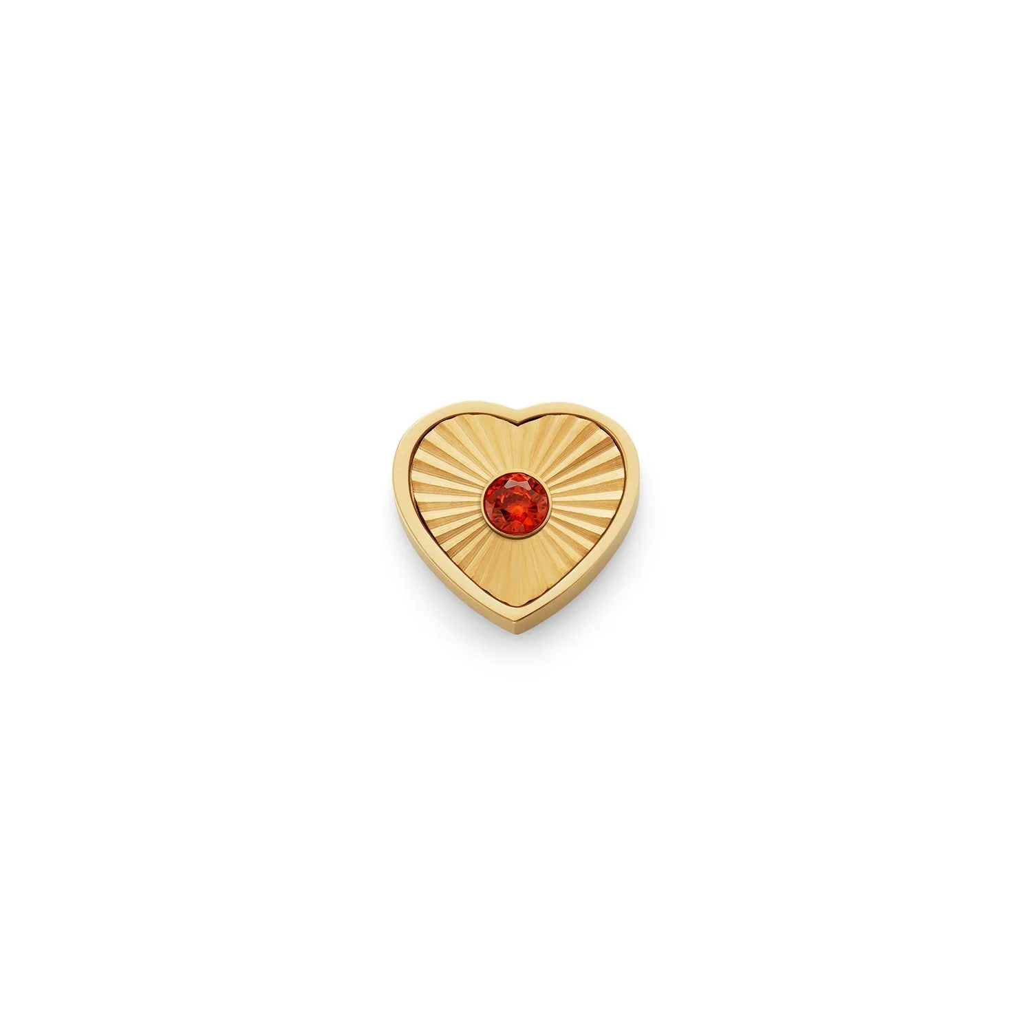 Textured Heart Charms (Gold) - Birthstone
