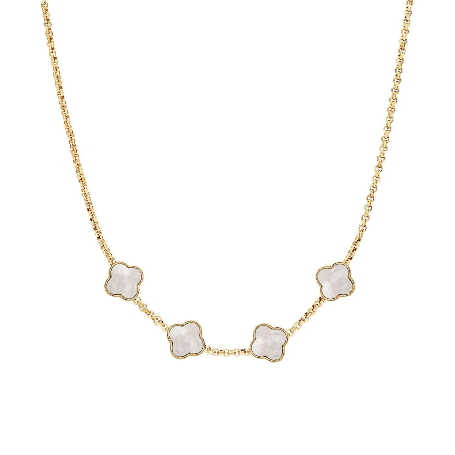 Clover Custom Name Necklace (Gold)