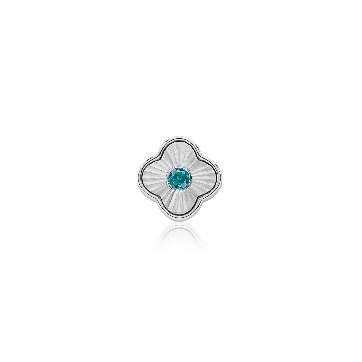 Textured Clover Charms (Silver) - Birthstones