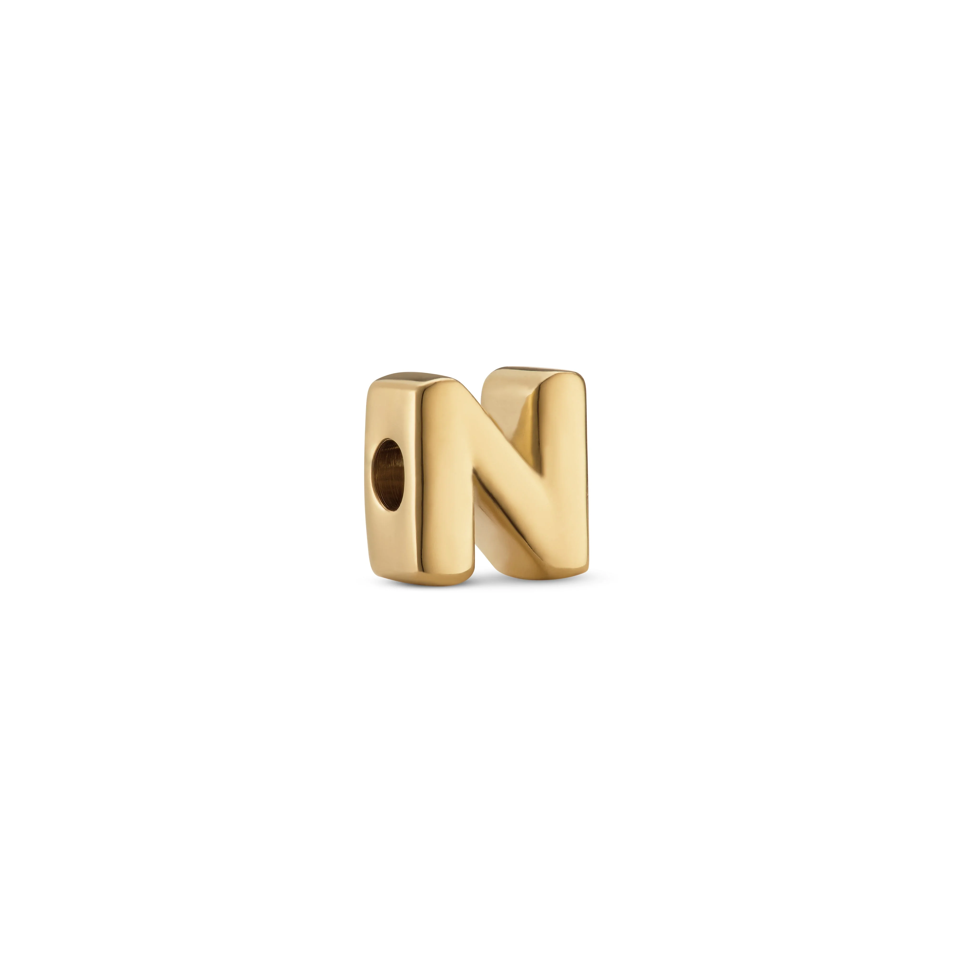 Bubble Initial Bracelet Charm (Gold)