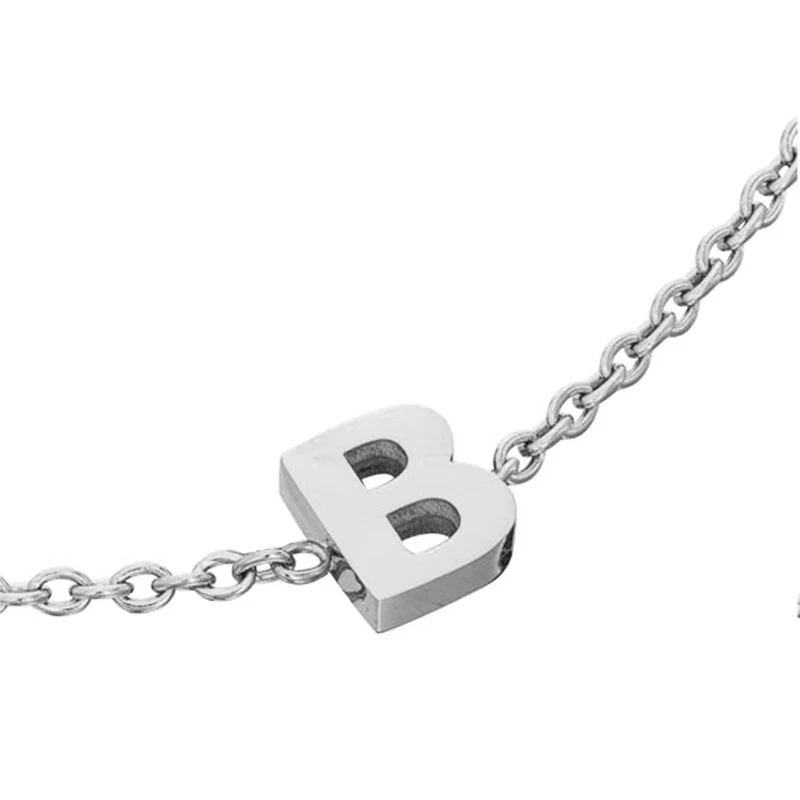 Mini Heart Birthstone & Initial Bracelet Bundle (Silver)