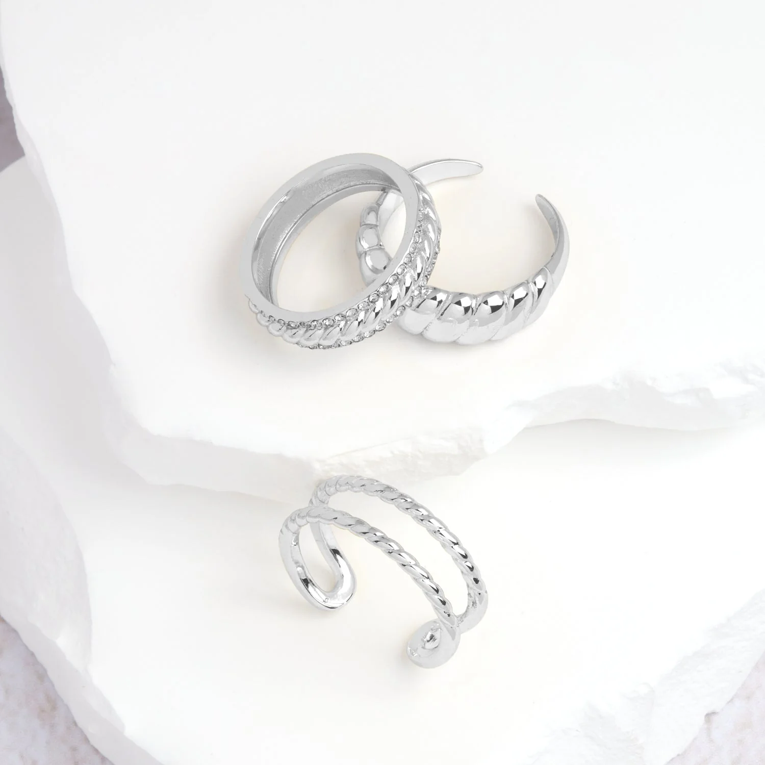 Chunky Croissant Ring (Silver)