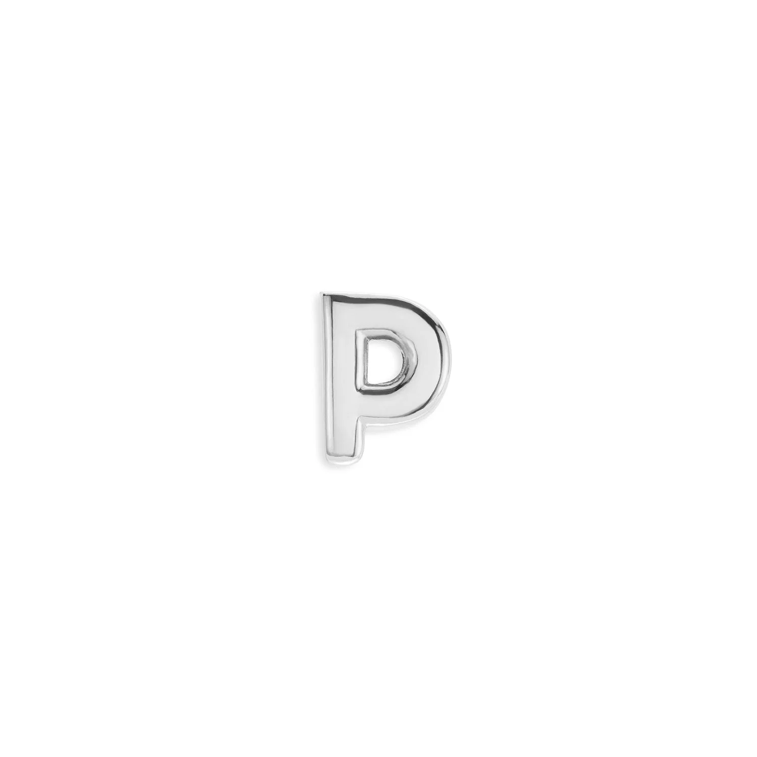 Bubble Initial Necklace Charm (Silver)