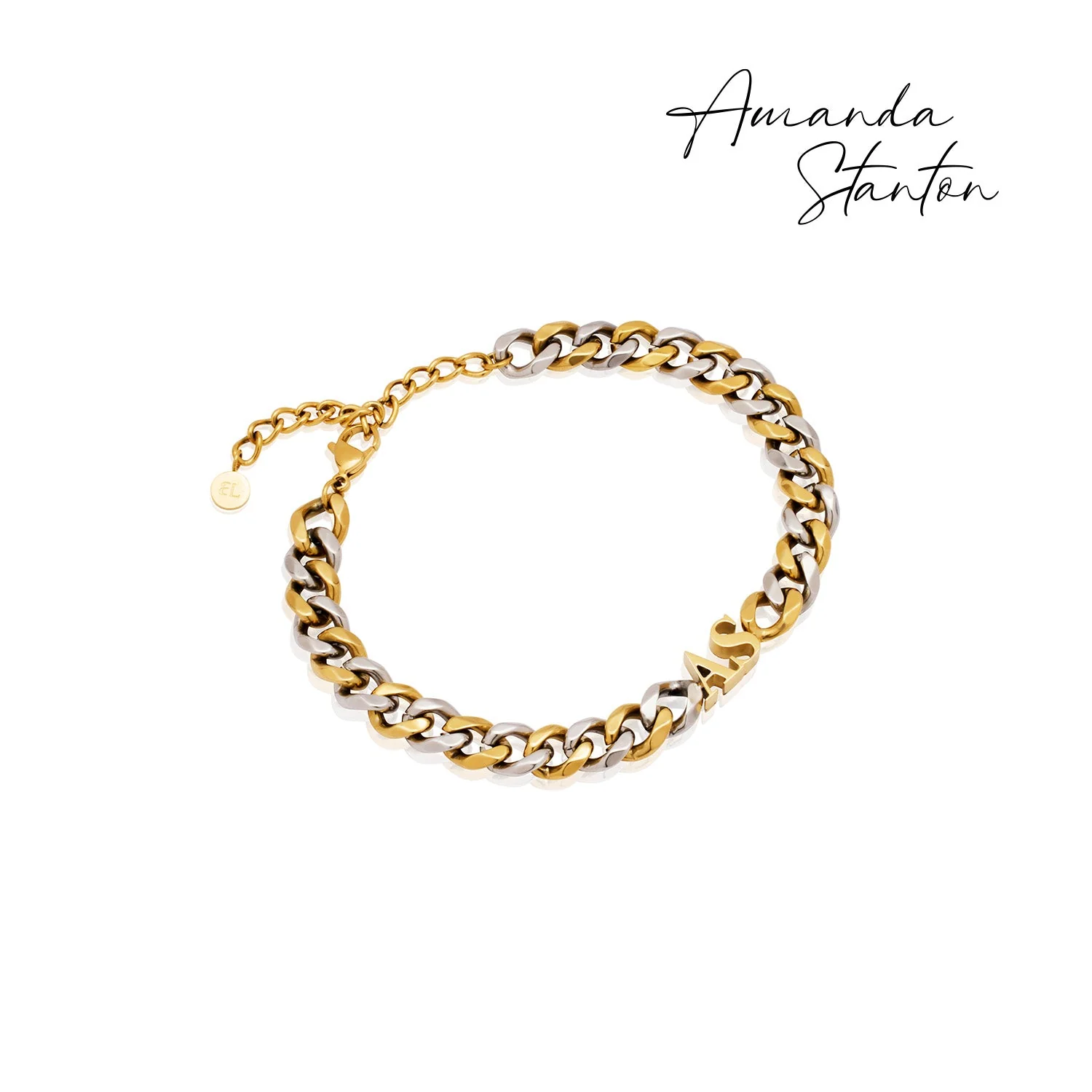 Initial Curb Bracelet (Gold/Silver)