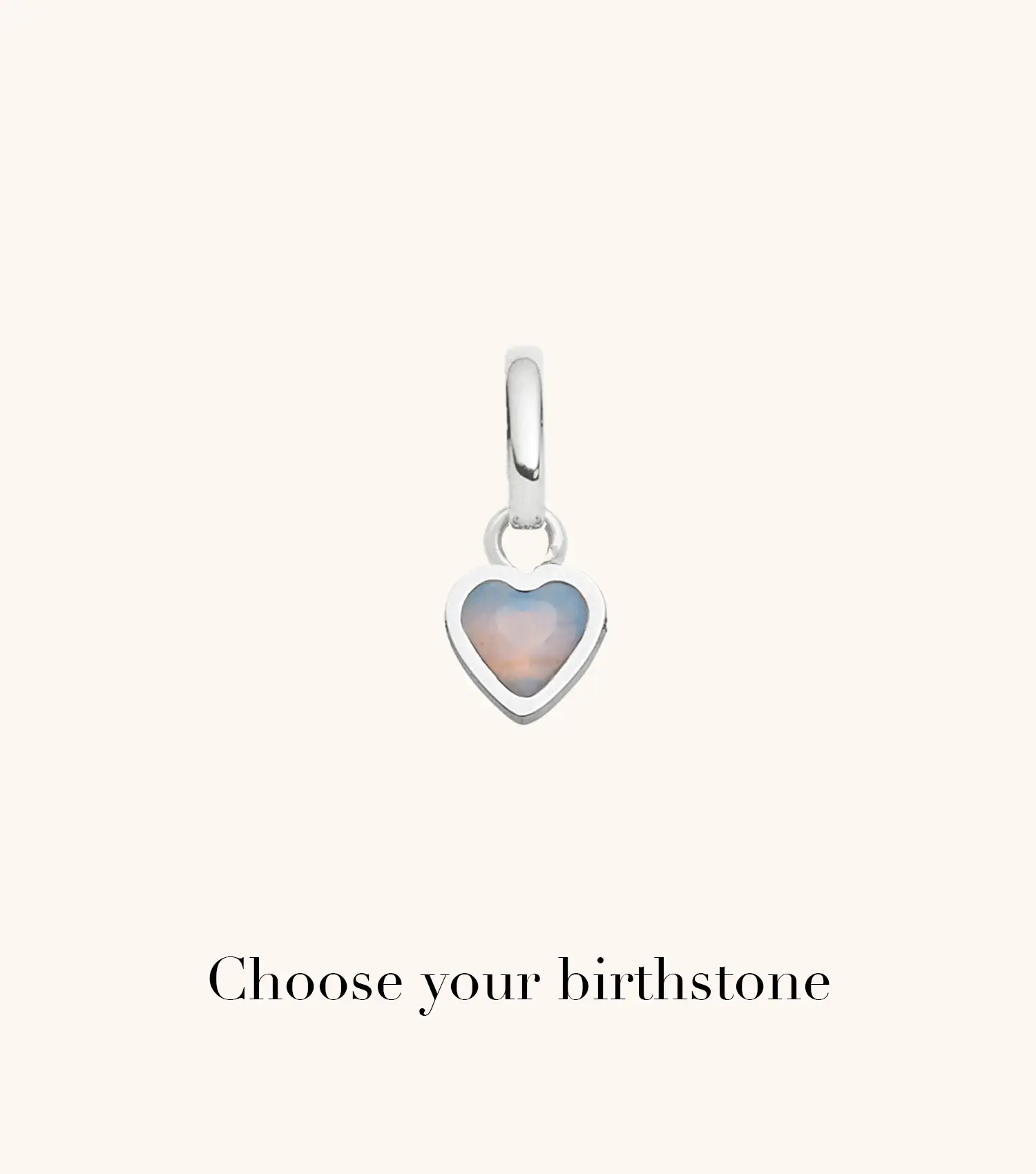 Stacey's Stories Mini Heart Birthstone Charm (Silver)
