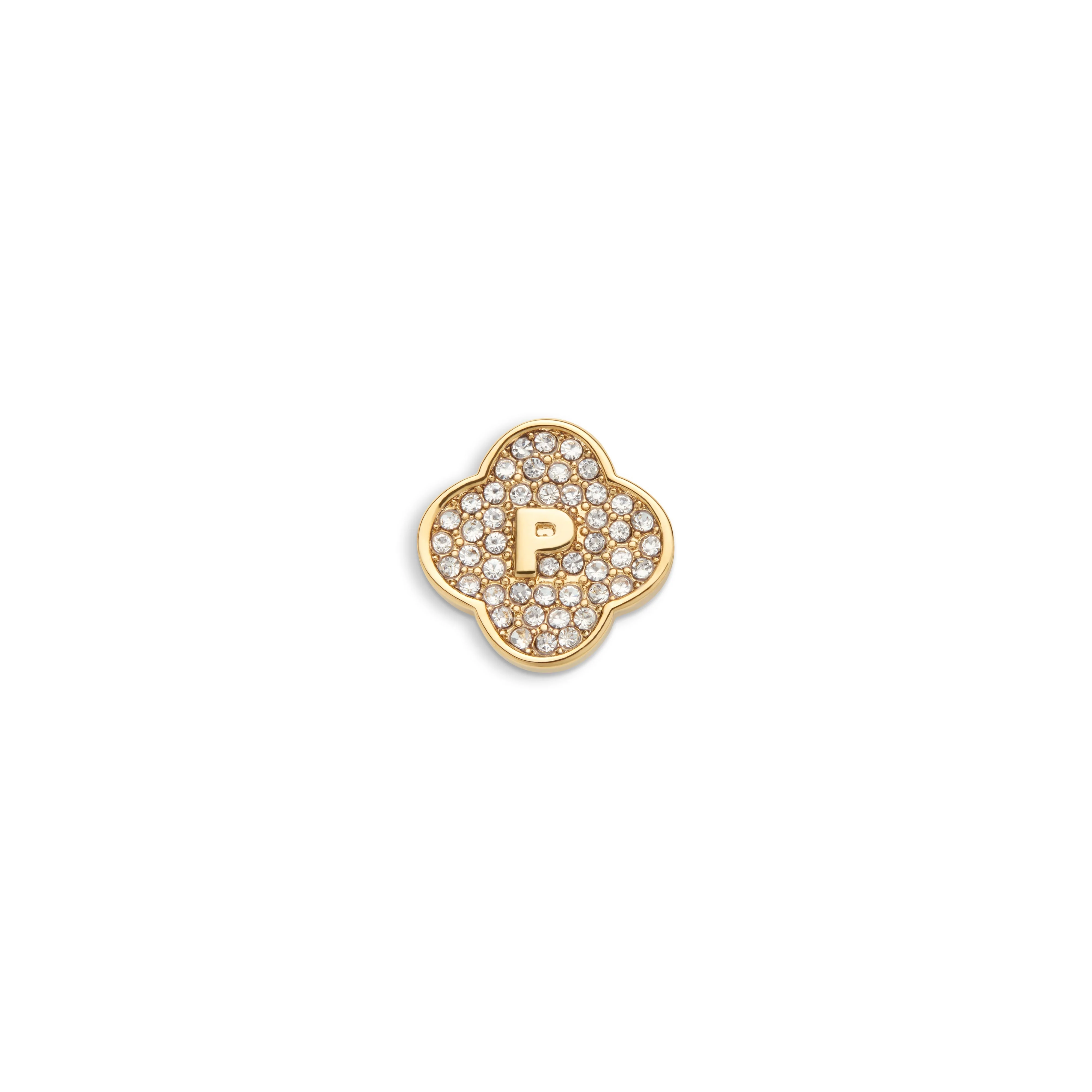 Shimmer Pavé Clover Charms (Gold) - Initials
