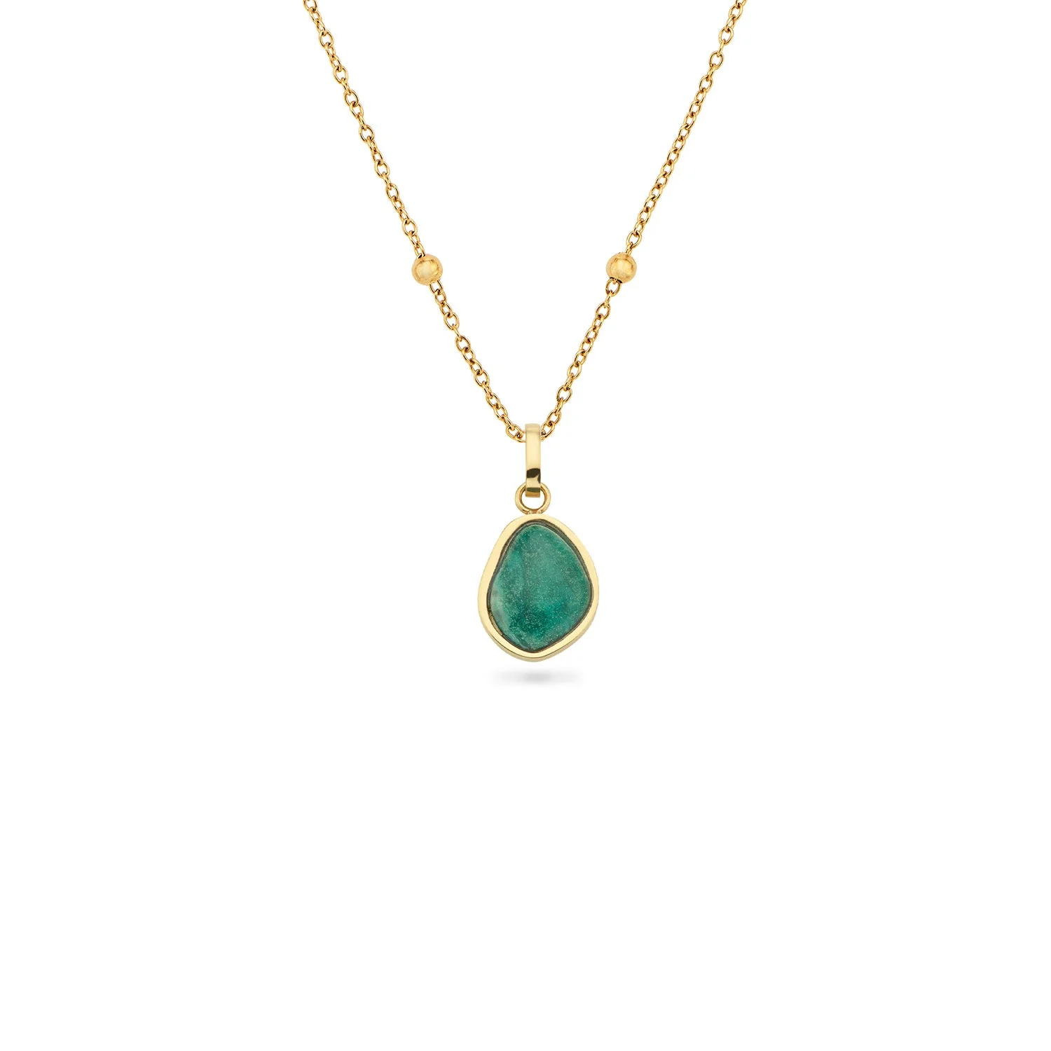 Jade Stone Necklace (Gold)