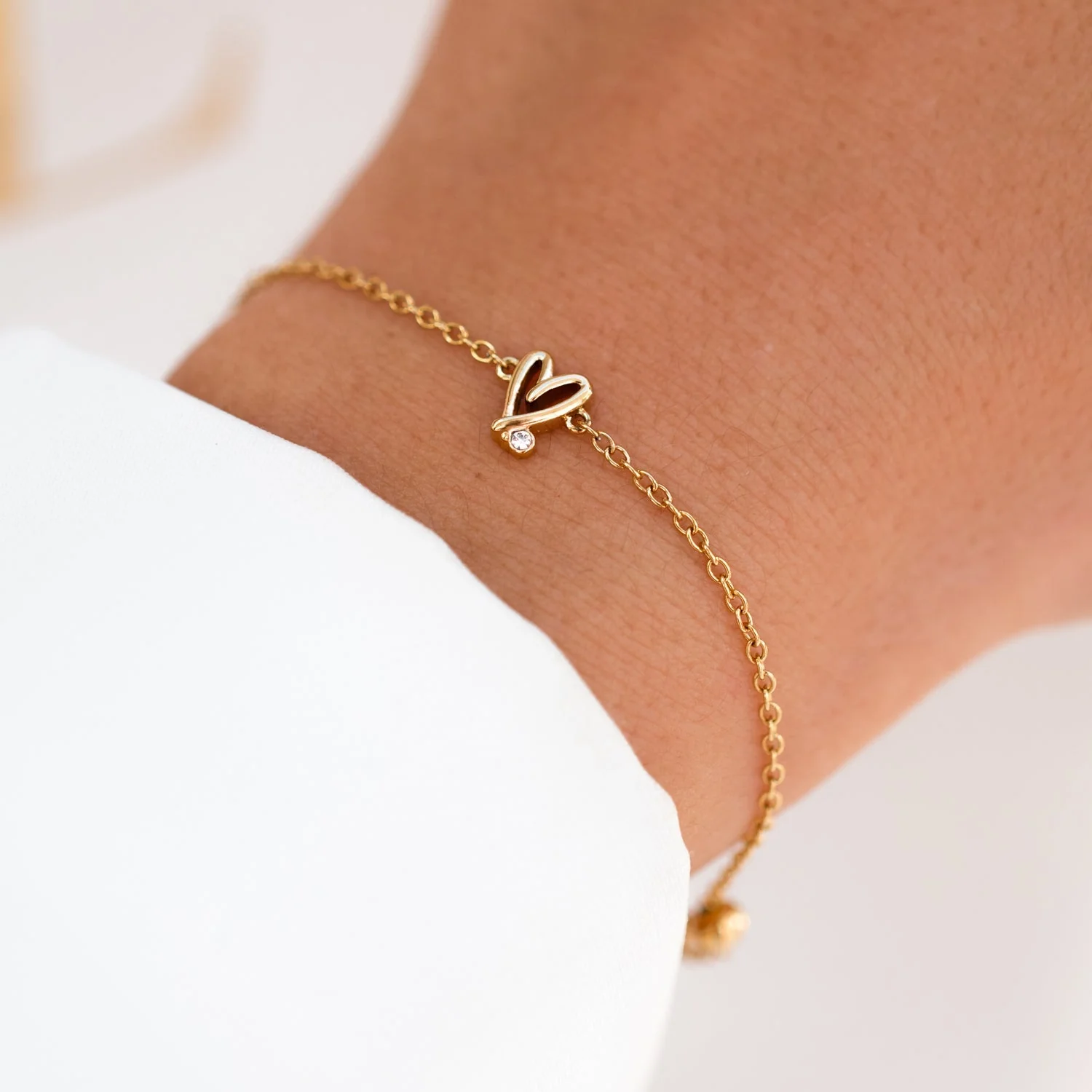 Stacey's Stories Doodle Heart Bracelet & Necklace Bundle (Gold)