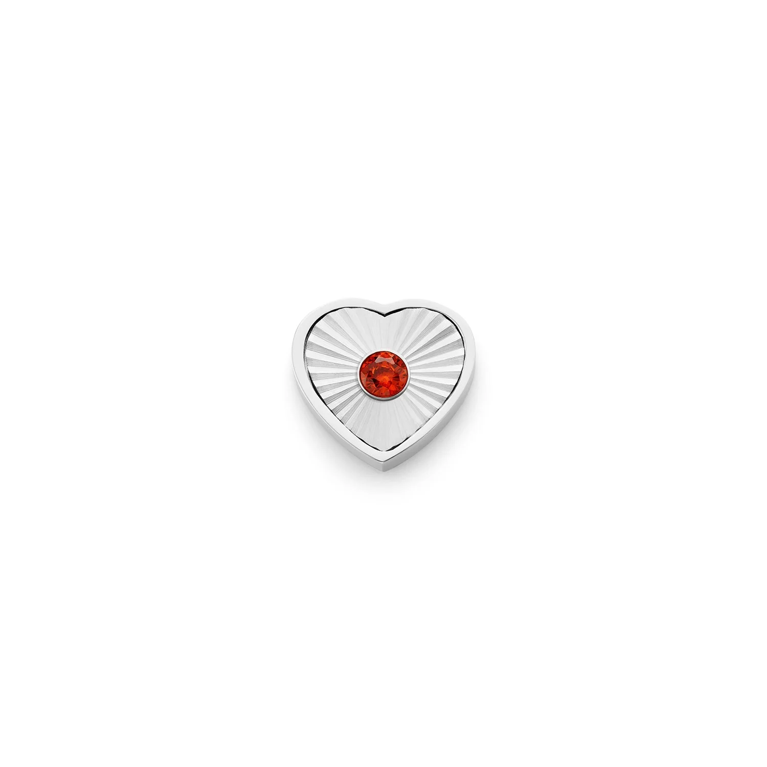 Textured Heart Charms (Silver) - Birthstone