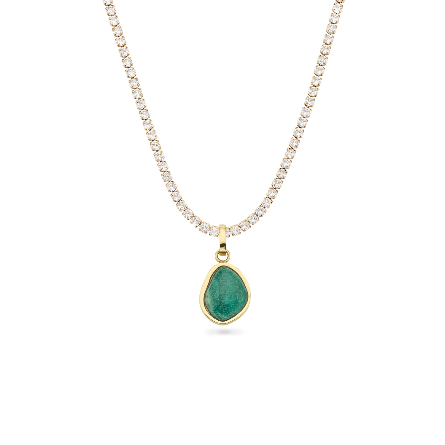 Jade Stone Necklace (Gold)