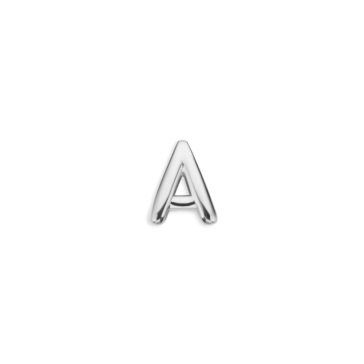 Bubble Initial Necklace Charm (Silver)